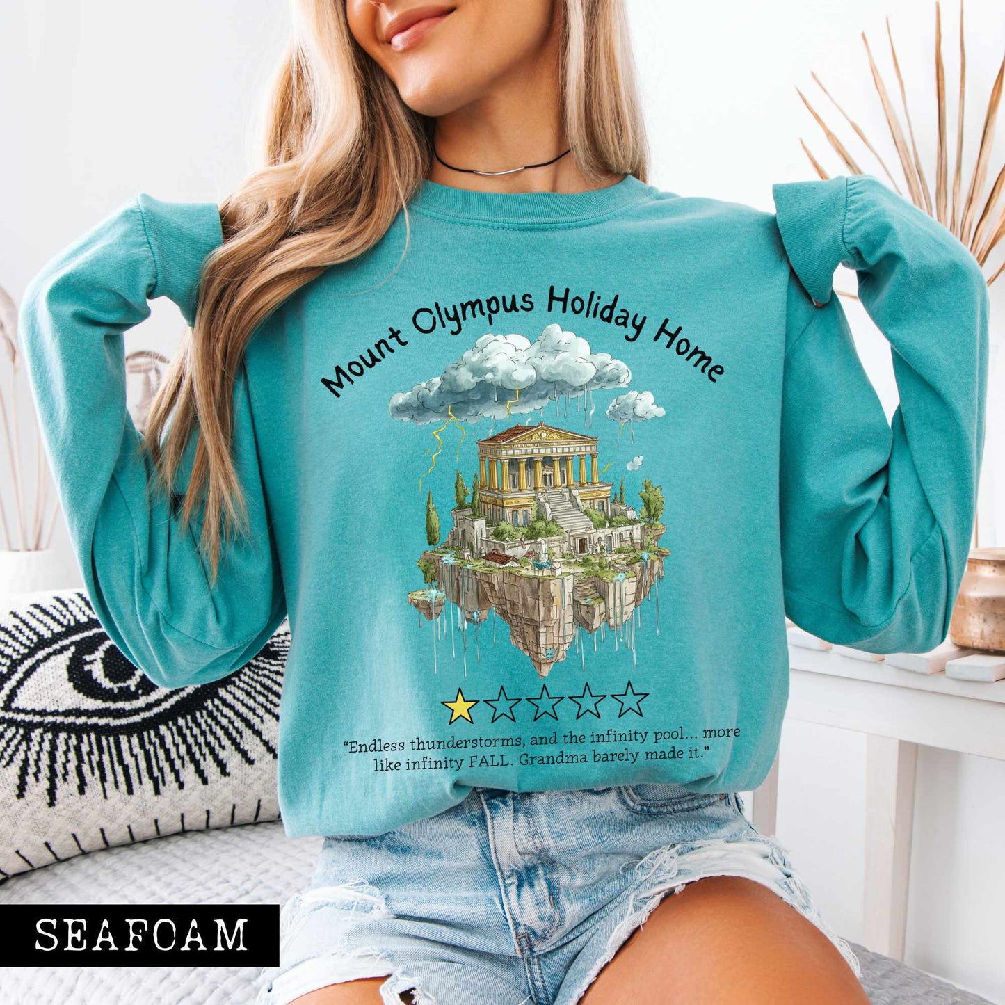 Long-sleeve Seafoam / S Mount Olympus Holiday Home Long Sleeved Shirt The Mystic Eden