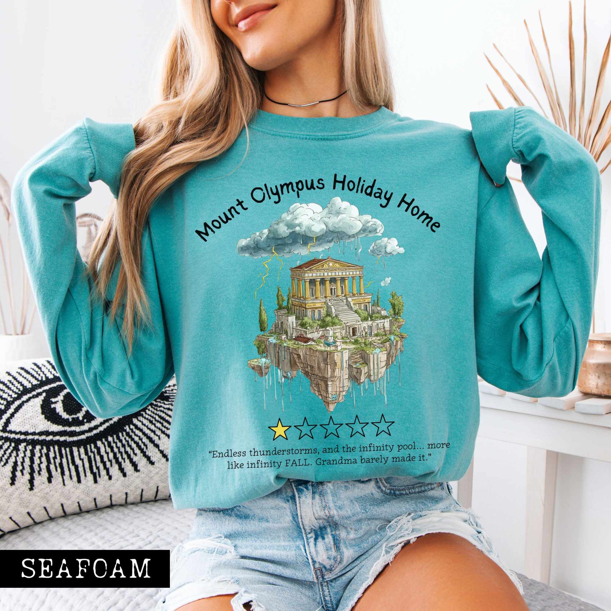 Long-sleeve Seafoam / S Mount Olympus Holiday Home Long Sleeved Shirt The Mystic Eden