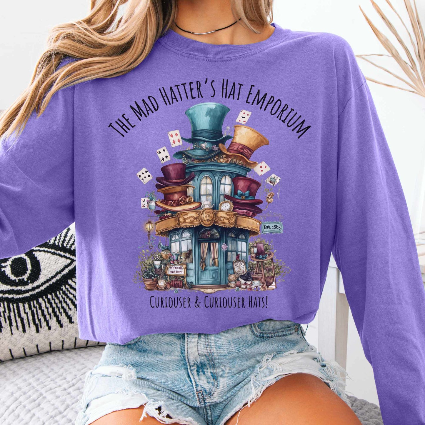 Long-sleeve The Mad Hatter's Hat Emporium Long Sleeved Shirt The Mystic Eden
