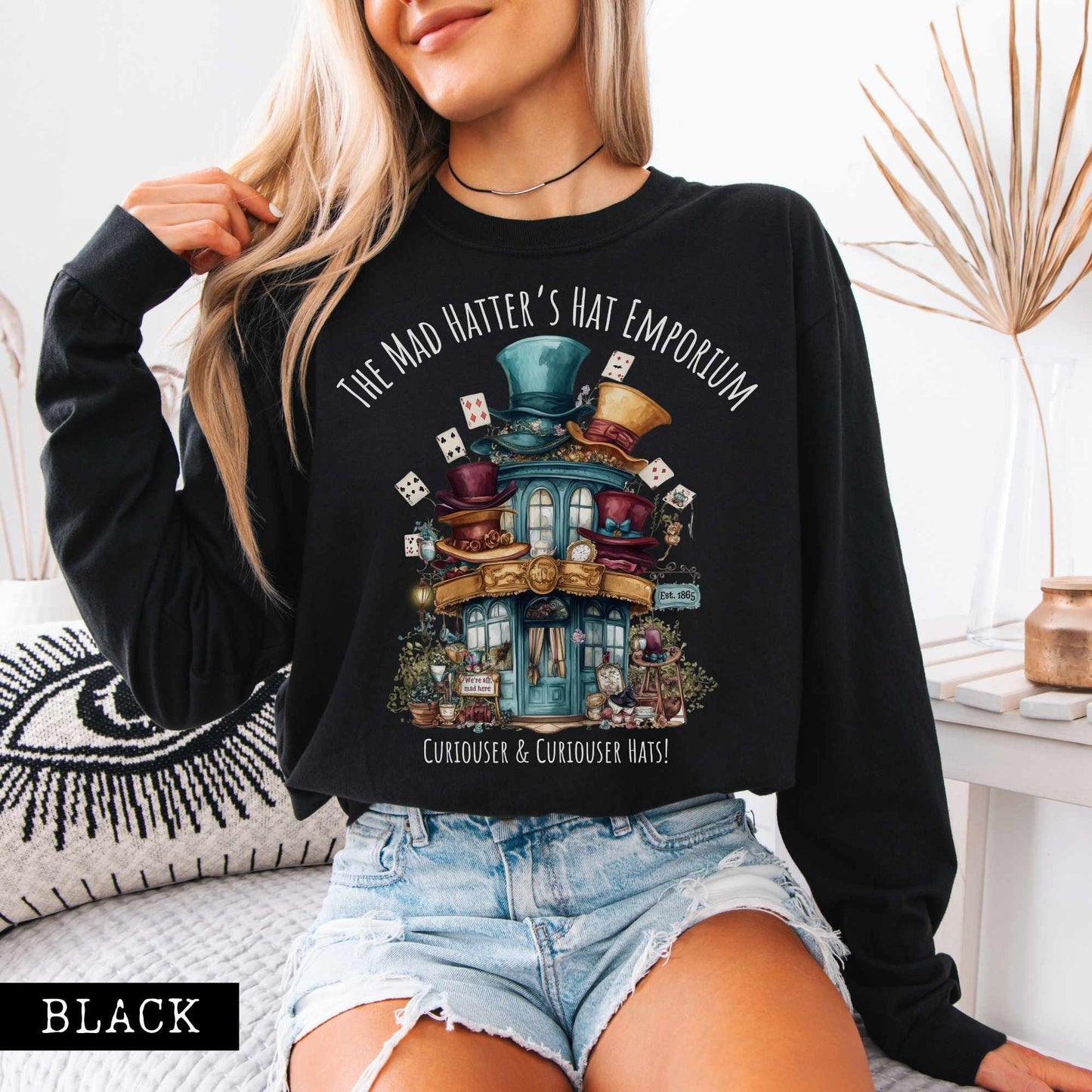 Long-sleeve The Mad Hatter's Hat Emporium Long Sleeved Shirt The Mystic Eden