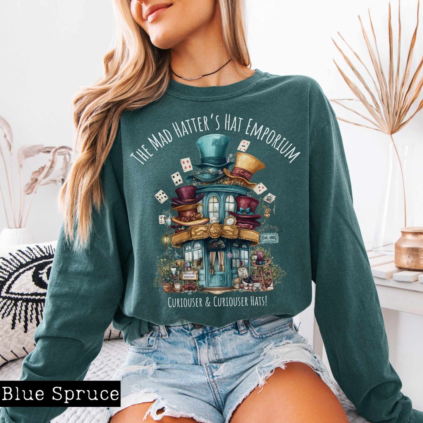 Long-sleeve The Mad Hatter's Hat Emporium Long Sleeved Shirt The Mystic Eden