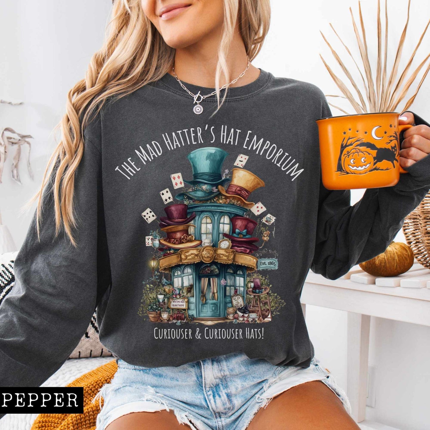 Long-sleeve The Mad Hatter's Hat Emporium Long Sleeved Shirt The Mystic Eden