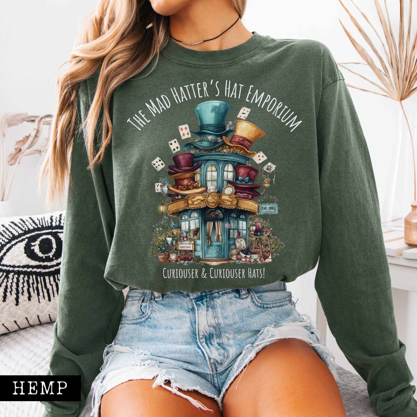 Long-sleeve The Mad Hatter's Hat Emporium Long Sleeved Shirt The Mystic Eden