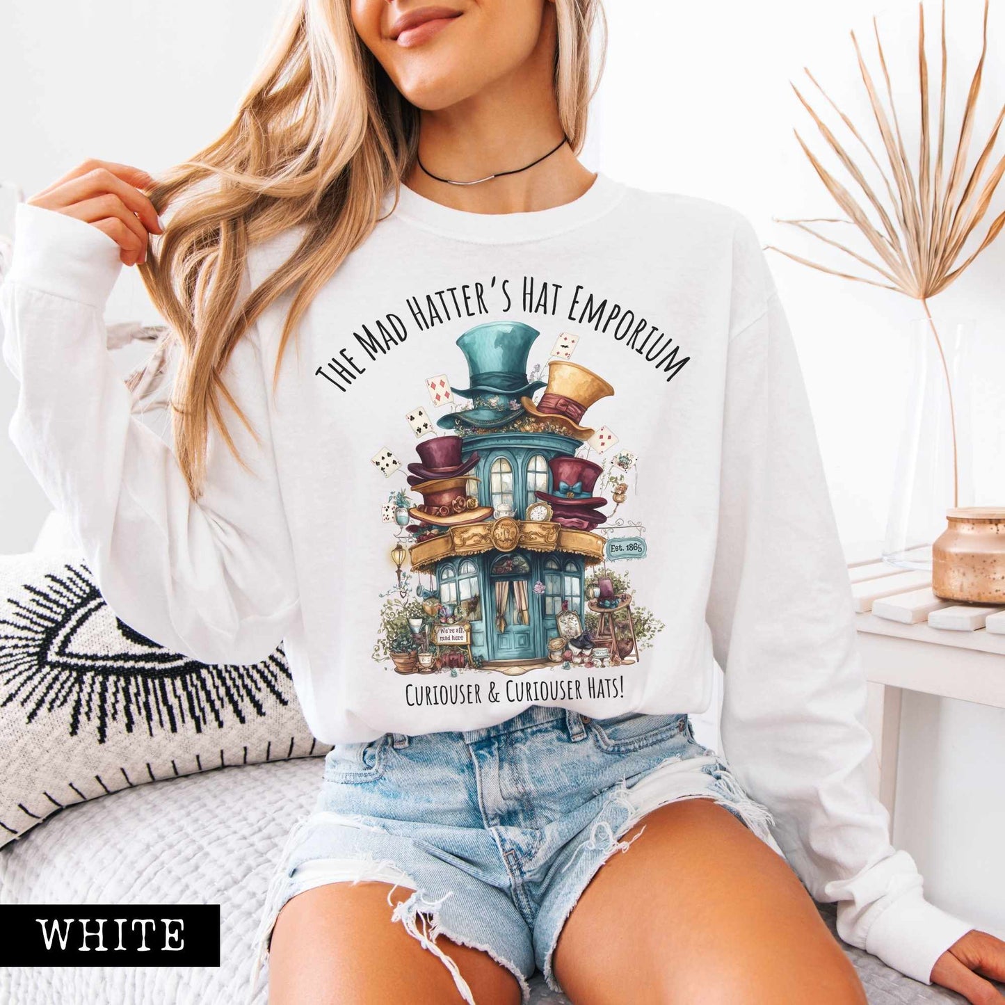 Long-sleeve The Mad Hatter's Hat Emporium Long Sleeved Shirt The Mystic Eden