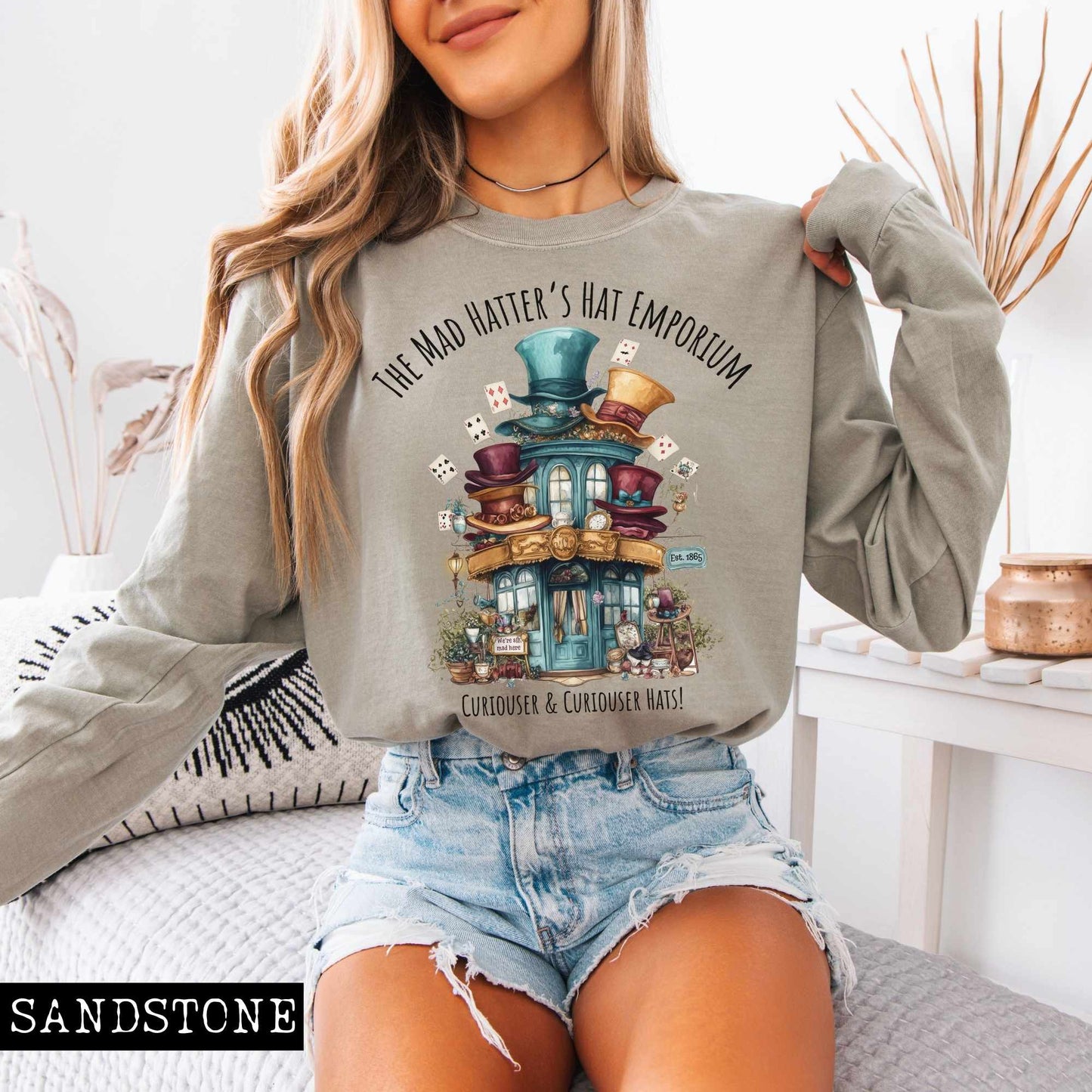 Long-sleeve The Mad Hatter's Hat Emporium Long Sleeved Shirt The Mystic Eden