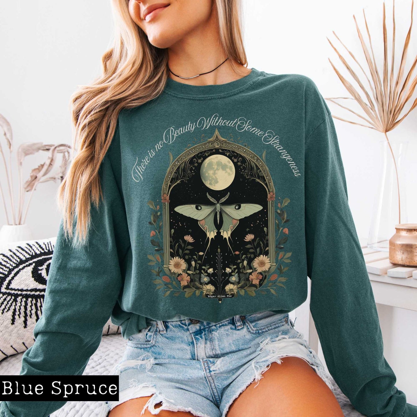 Long-sleeve There is no Beauty Without Some Strangeness Poe Long Sleeved Shirt The Mystic Eden