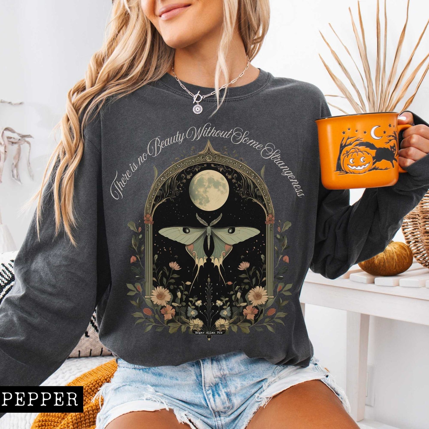 Long-sleeve There is no Beauty Without Some Strangeness Poe Long Sleeved Shirt The Mystic Eden