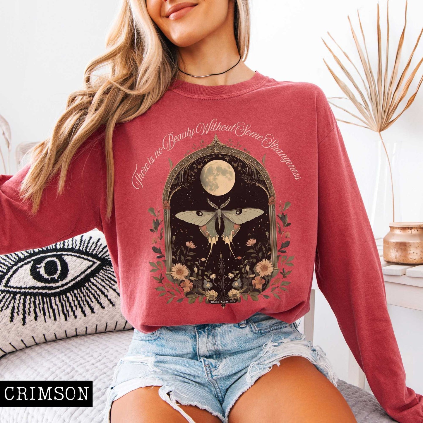 Long-sleeve There is no Beauty Without Some Strangeness Poe Long Sleeved Shirt The Mystic Eden