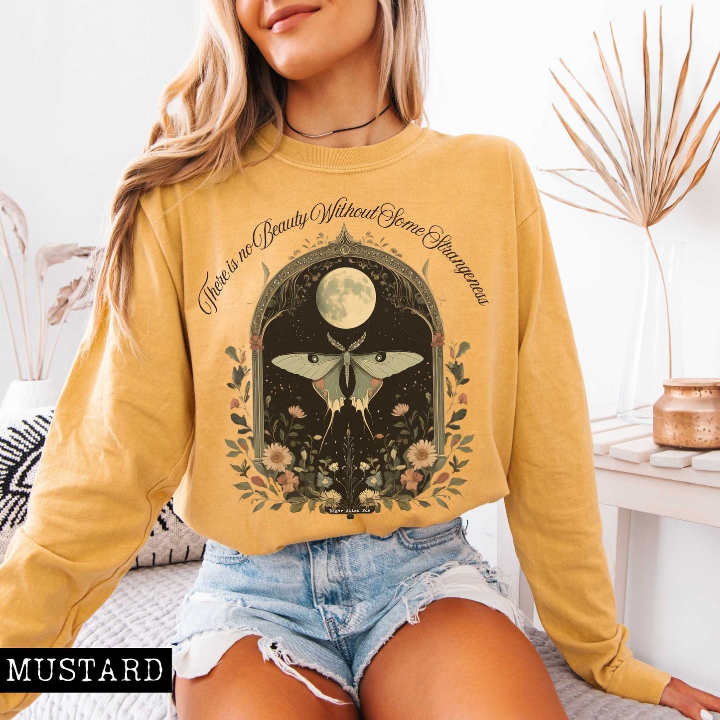 Long-sleeve There is no Beauty Without Some Strangeness Poe Long Sleeved Shirt The Mystic Eden