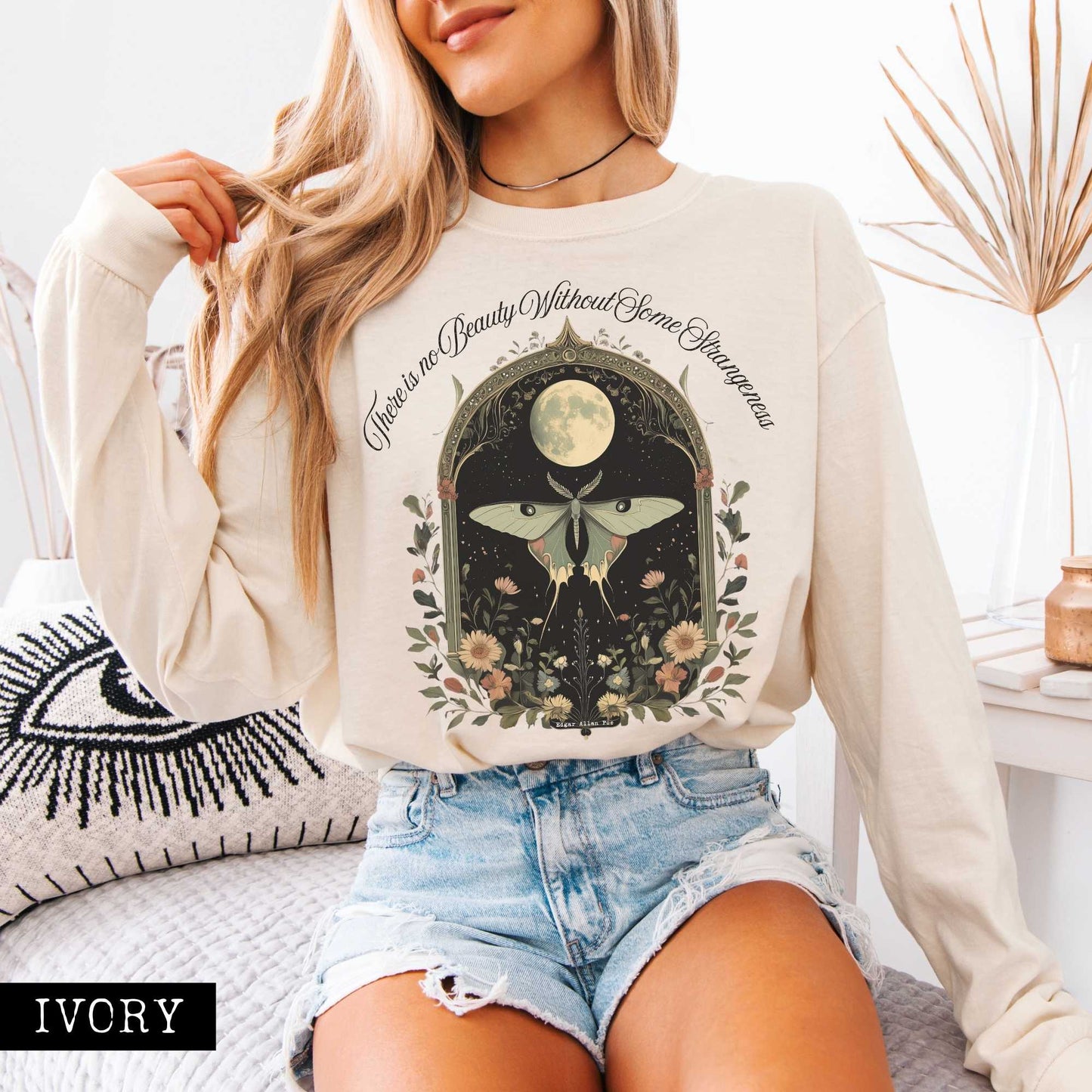 Long-sleeve There is no Beauty Without Some Strangeness Poe Long Sleeved Shirt The Mystic Eden