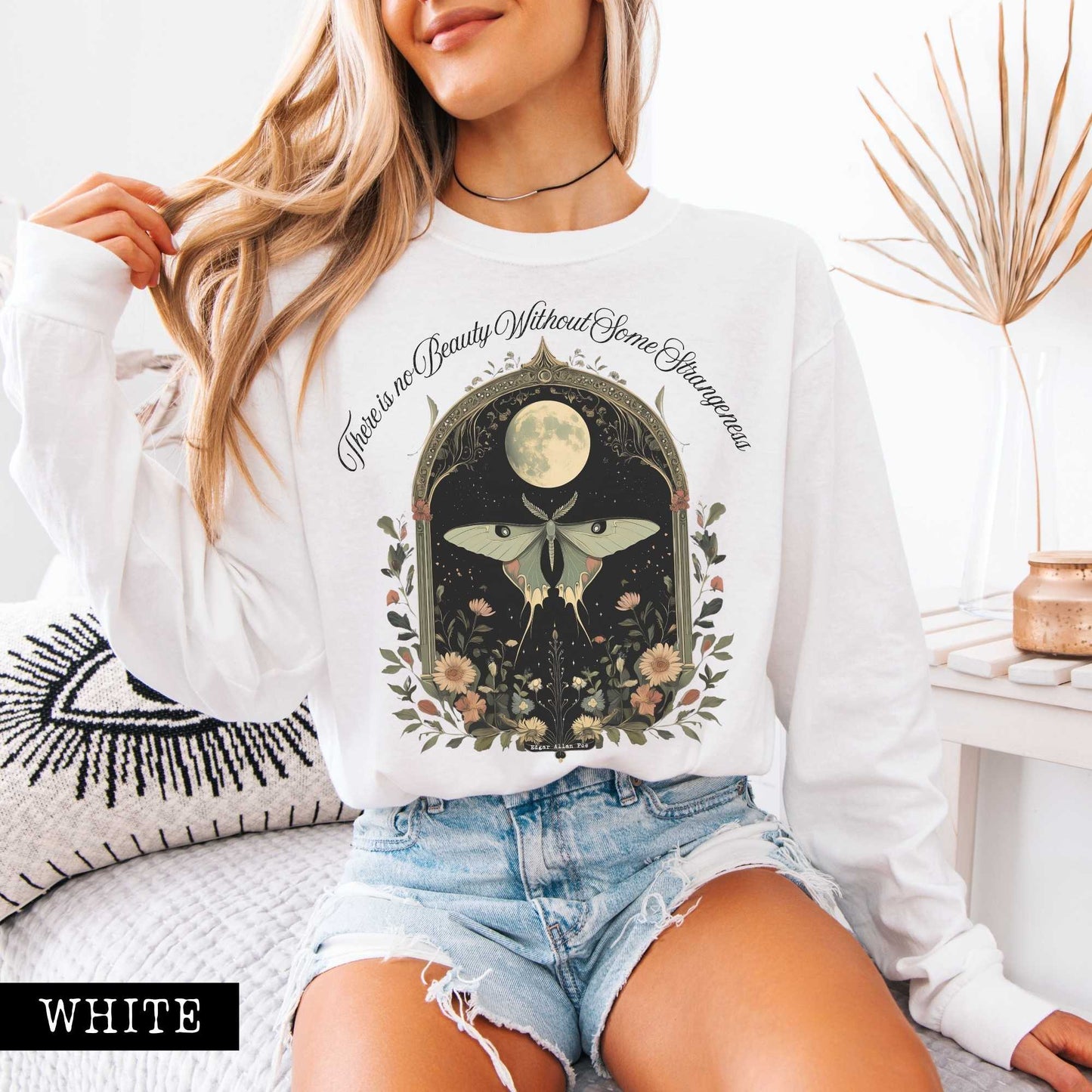 Long-sleeve There is no Beauty Without Some Strangeness Poe Long Sleeved Shirt The Mystic Eden