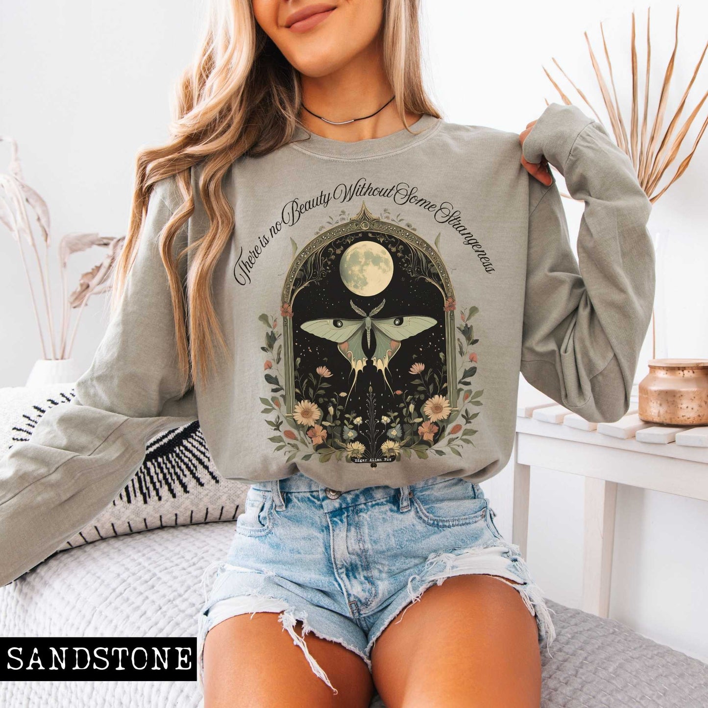 Long-sleeve There is no Beauty Without Some Strangeness Poe Long Sleeved Shirt The Mystic Eden