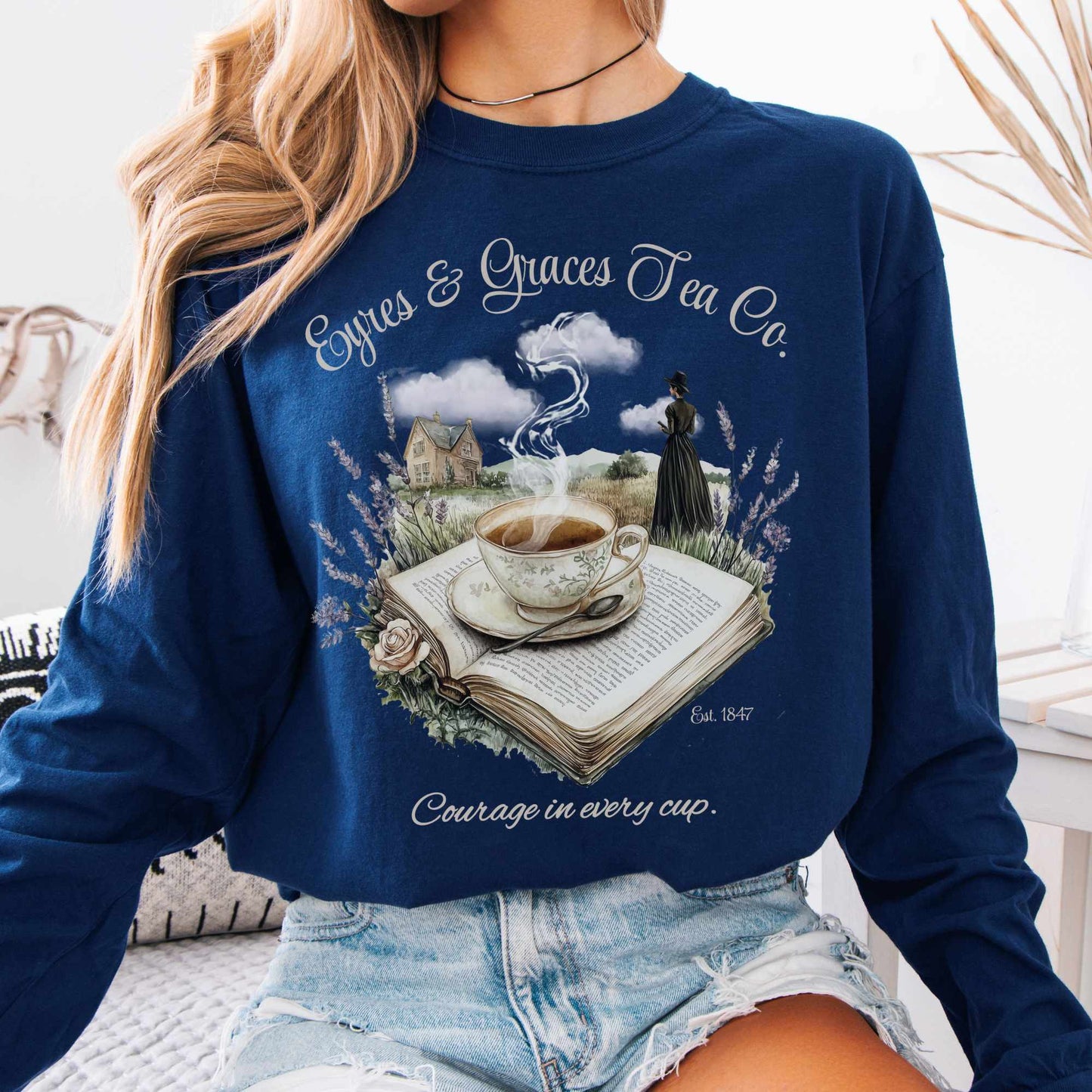 Long-sleeve True Navy / S Eyres & Graces Tea Co. Long Sleeved Shirt The Mystic Eden