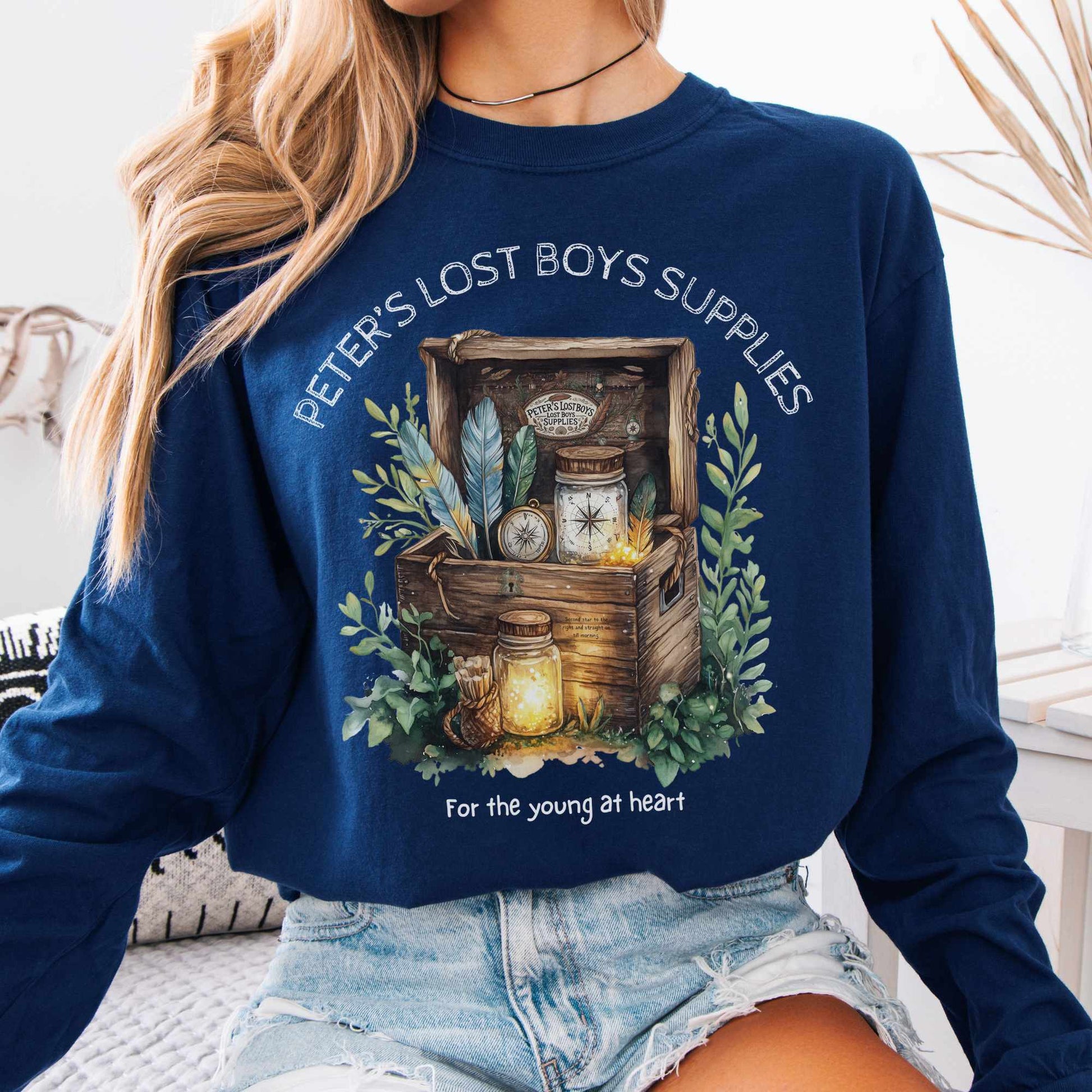 Long-sleeve True Navy / S Peter's Lost Boys Supplies Peter Pan Long Sleeved Shirt The Mystic Eden