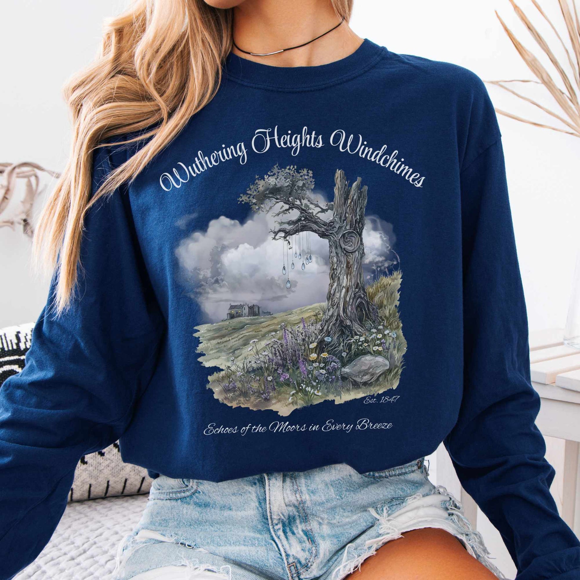 Long-sleeve True Navy / S Wuthering Heights Windchimes Long Sleeved Shirt The Mystic Eden