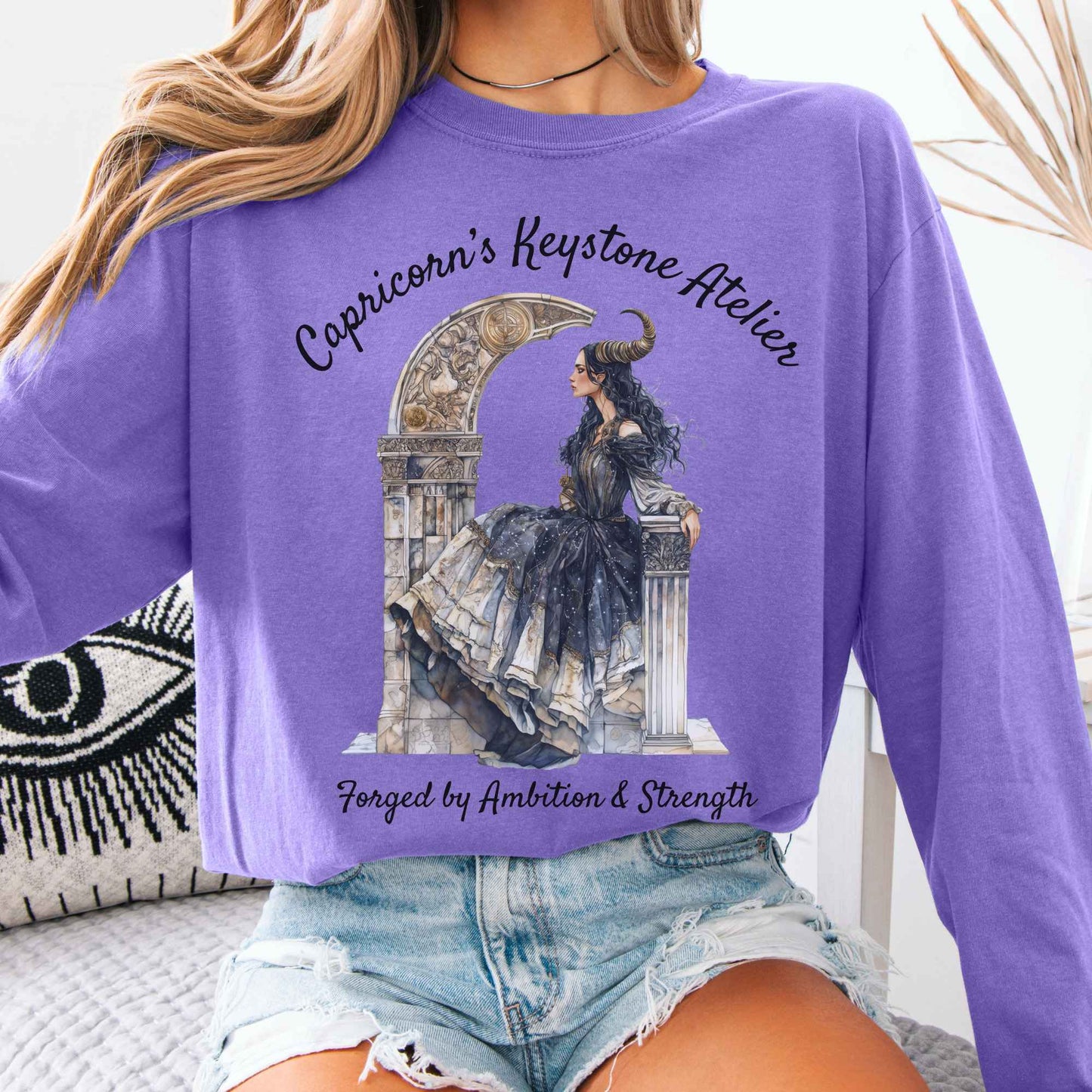 Long-sleeve Violet / S Capricorn's Keystone Atelier Zodiac Long Sleeve Shirt The Mystic Eden