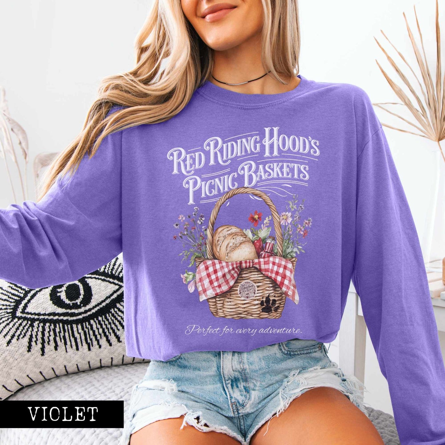 Long-sleeve Violet / S Red Riding Hood's Picnic Baskets Long Sleeved Shirt The Mystic Eden