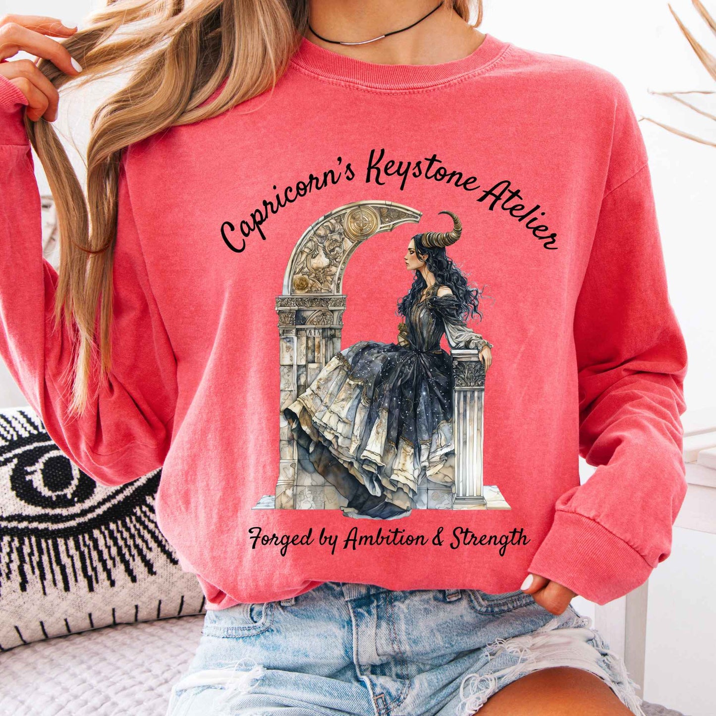Long-sleeve Watermelon / S Capricorn's Keystone Atelier Zodiac Long Sleeve Shirt The Mystic Eden
