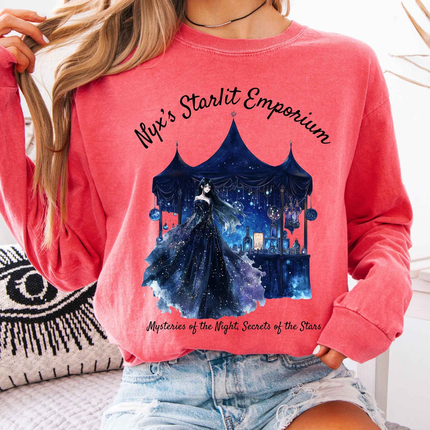 Long-sleeve Watermelon / S Nyx's Starlit Emporium Goddess Long Sleeve Shirt The Mystic Eden