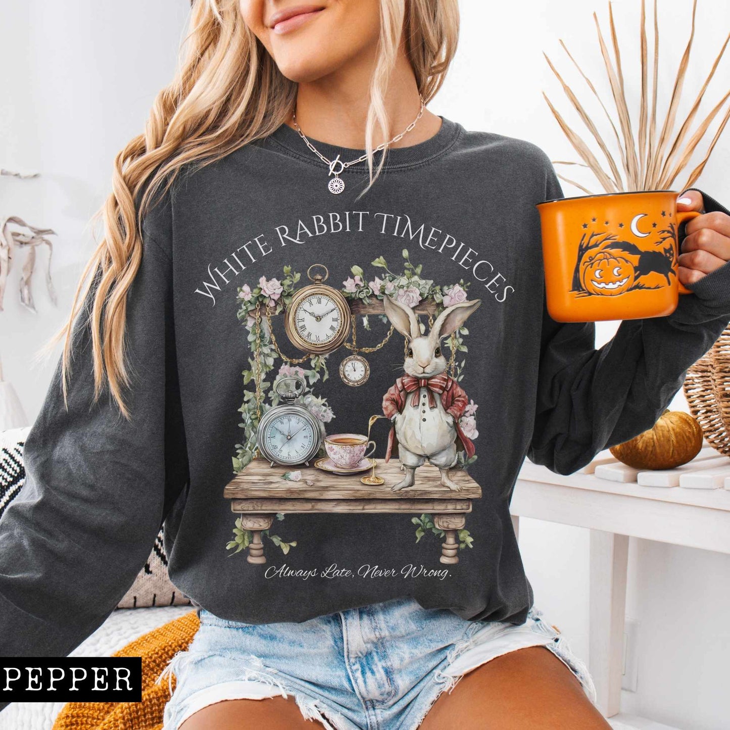 Long-sleeve White Rabbit Timepieces Long Sleeved Shirt The Mystic Eden