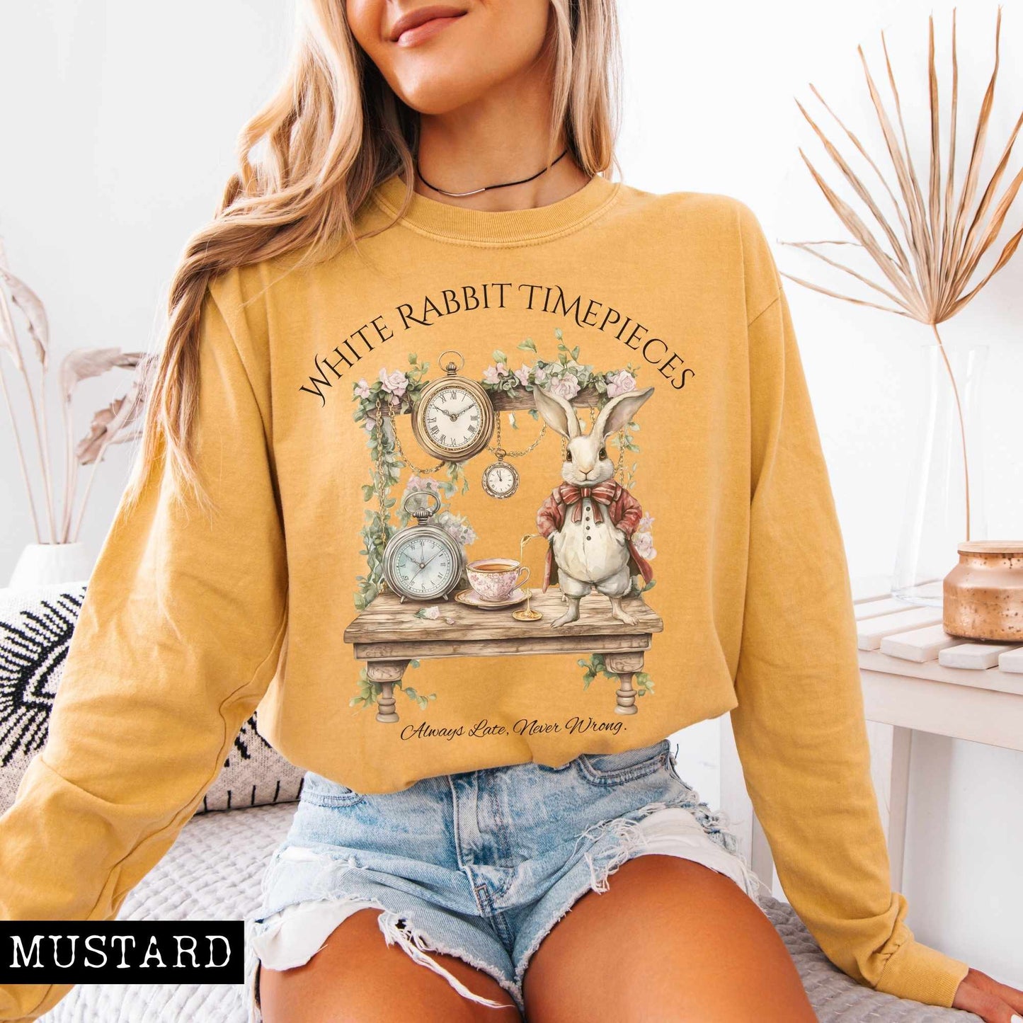 Long-sleeve White Rabbit Timepieces Long Sleeved Shirt The Mystic Eden