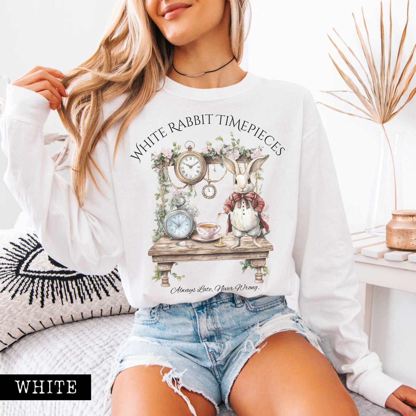 Long-sleeve White Rabbit Timepieces Long Sleeved Shirt The Mystic Eden