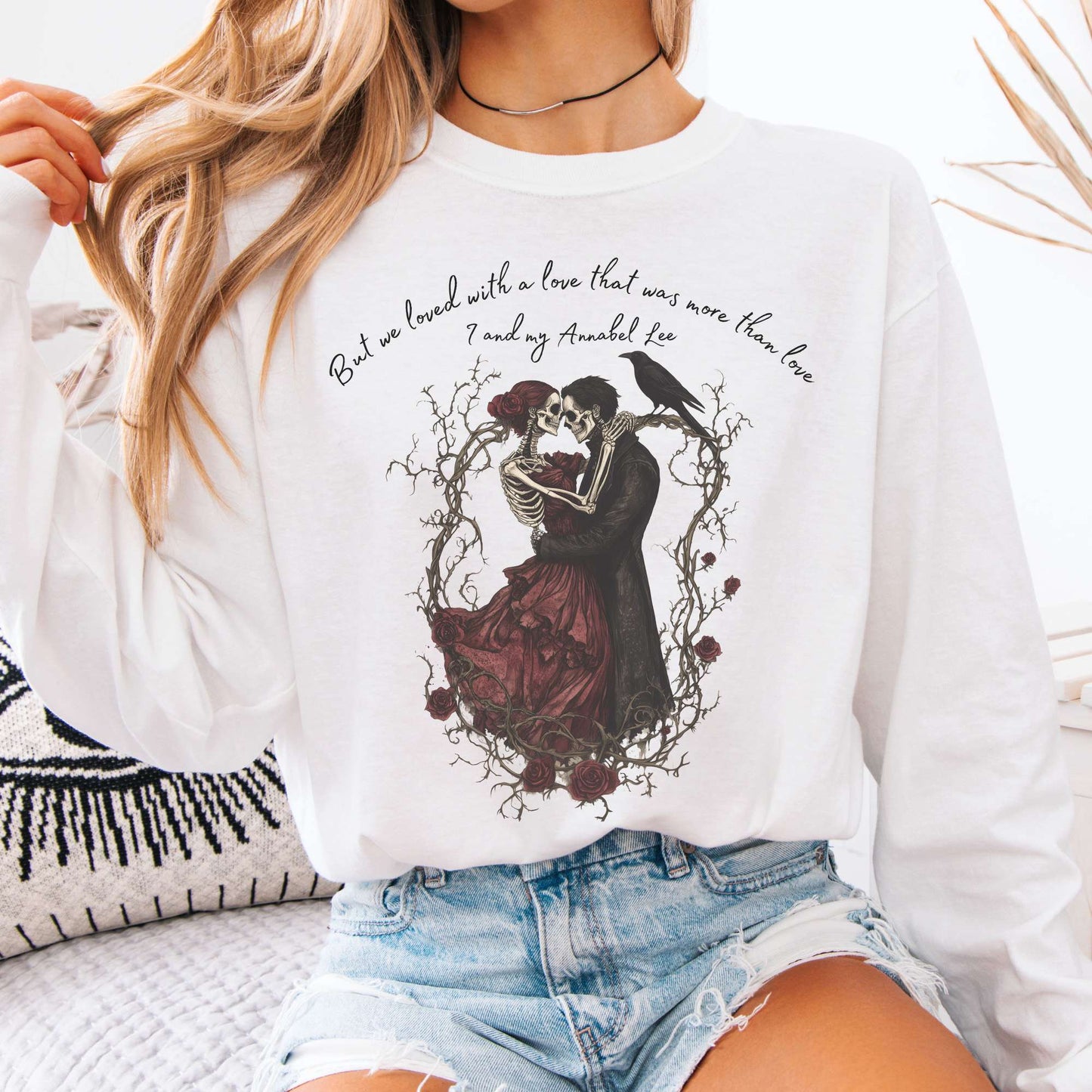 Long-sleeve White / S Annabel Lee Edgar Allan Poe Long Sleeve Shirt The Mystic Eden