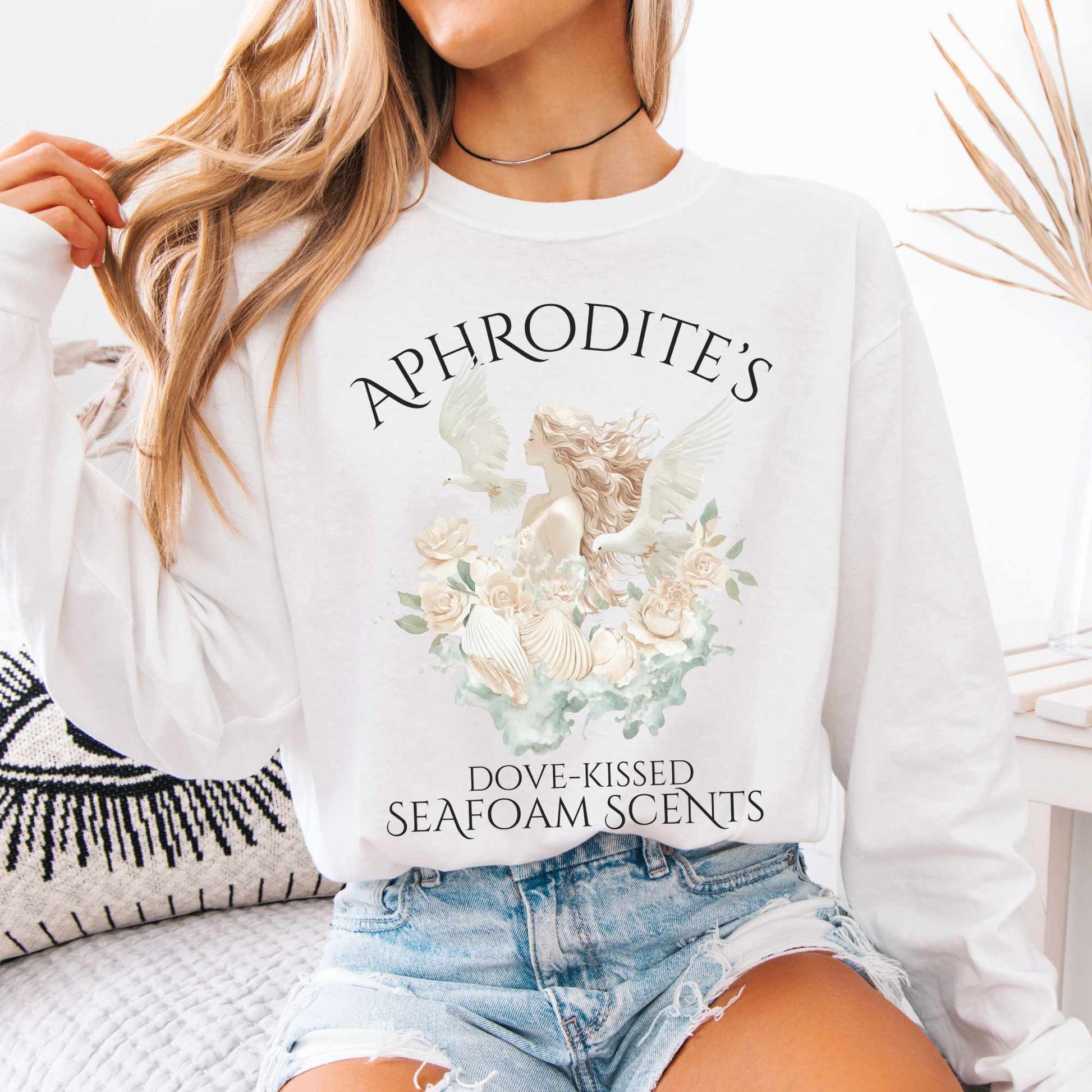 Long-sleeve White / S Aphrodite's Seafoam Scents Long Sleeved Shirt The Mystic Eden
