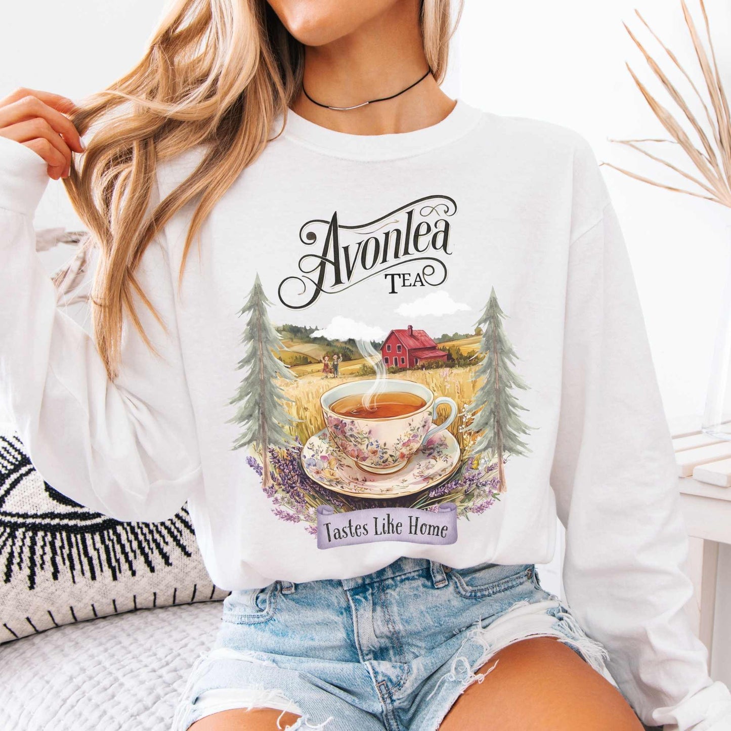 Long-sleeve White / S Avonlea Tea Anne of Green Gables Long Sleeved Shirt The Mystic Eden
