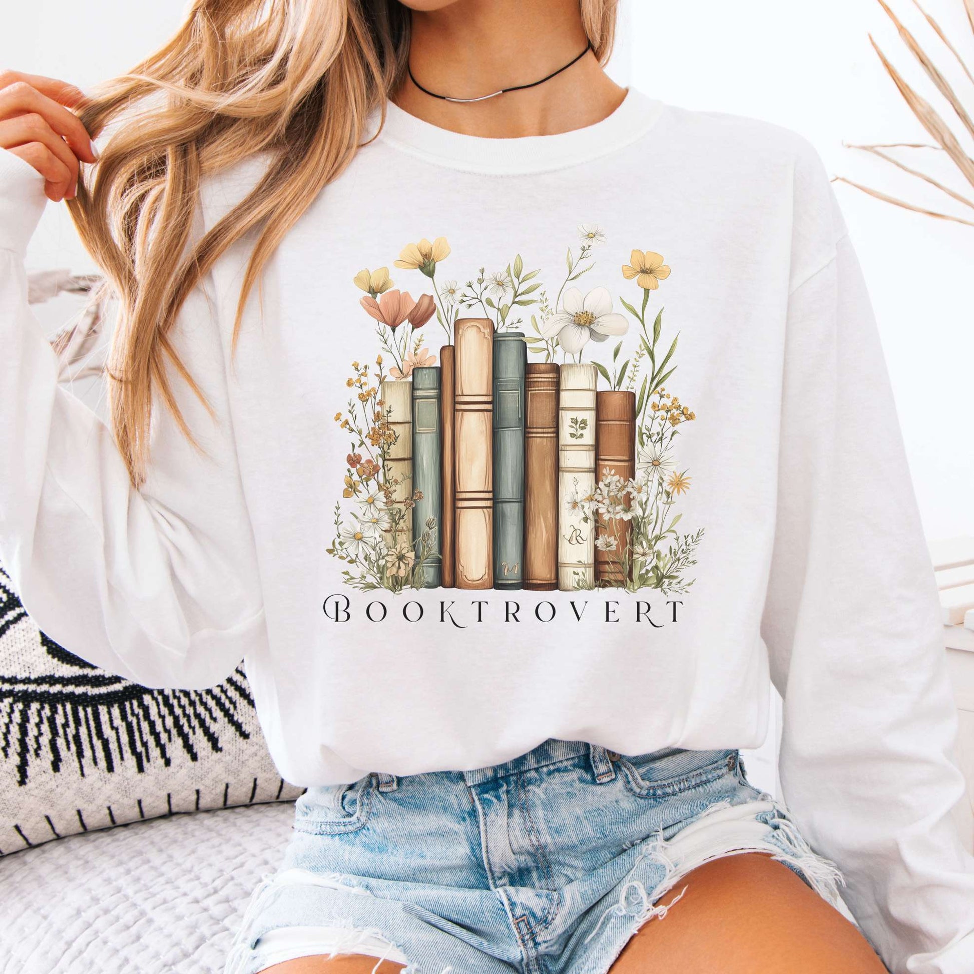 Long-sleeve White / S Booktrovert Long Sleeve T-Shirt The Mystic Eden