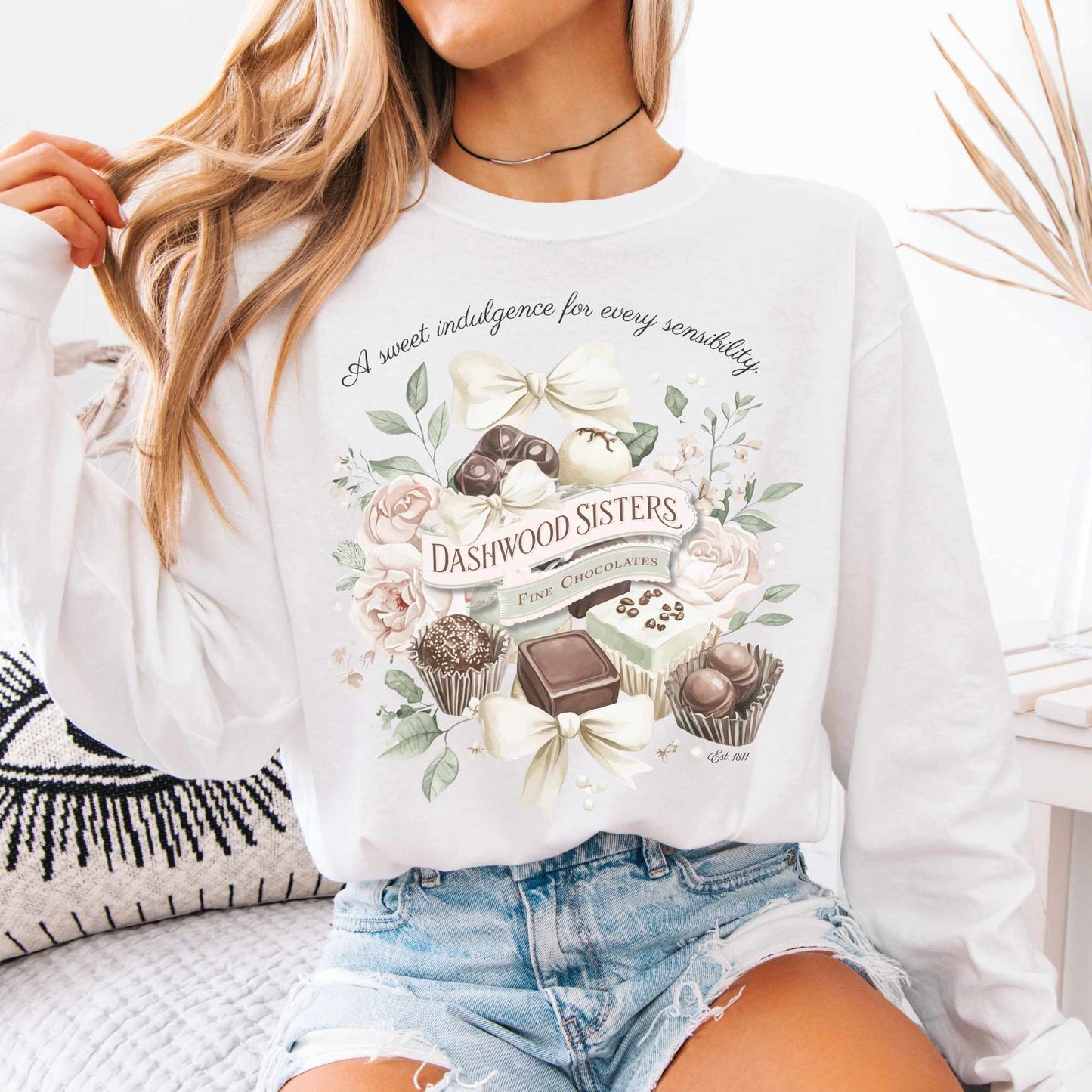 Long-sleeve White / S Dashwood Sisters Fine Chocolates Long Sleeved Shirt The Mystic Eden