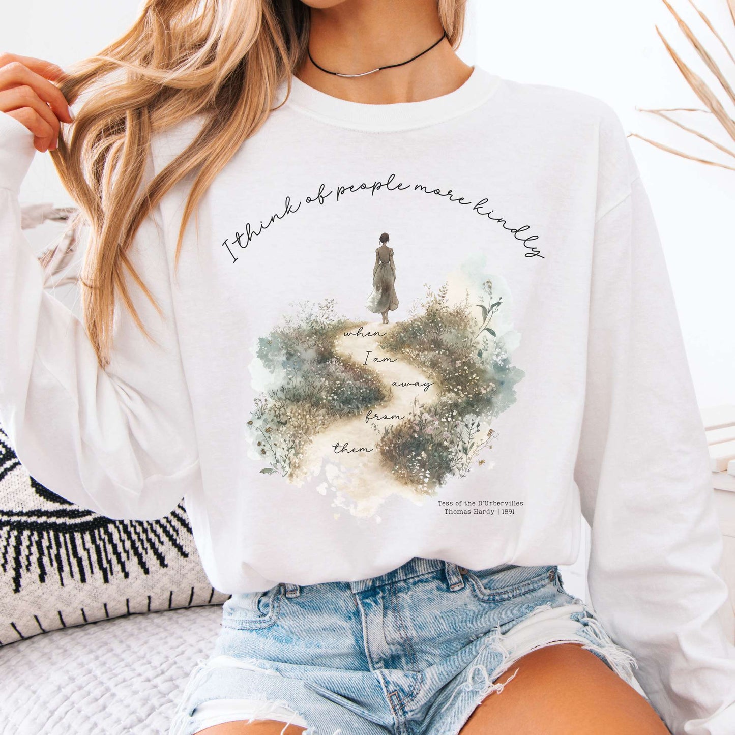 Long-sleeve White / S I Think Of People More Kindly Tess of The d'Urbervilles Long Sleeve Shirt The Mystic Eden
