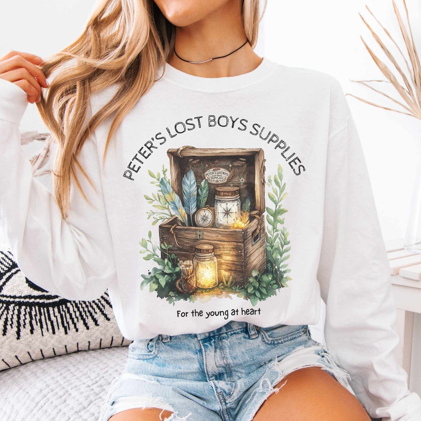 Long-sleeve White / S Peter's Lost Boys Supplies Peter Pan Long Sleeved Shirt The Mystic Eden