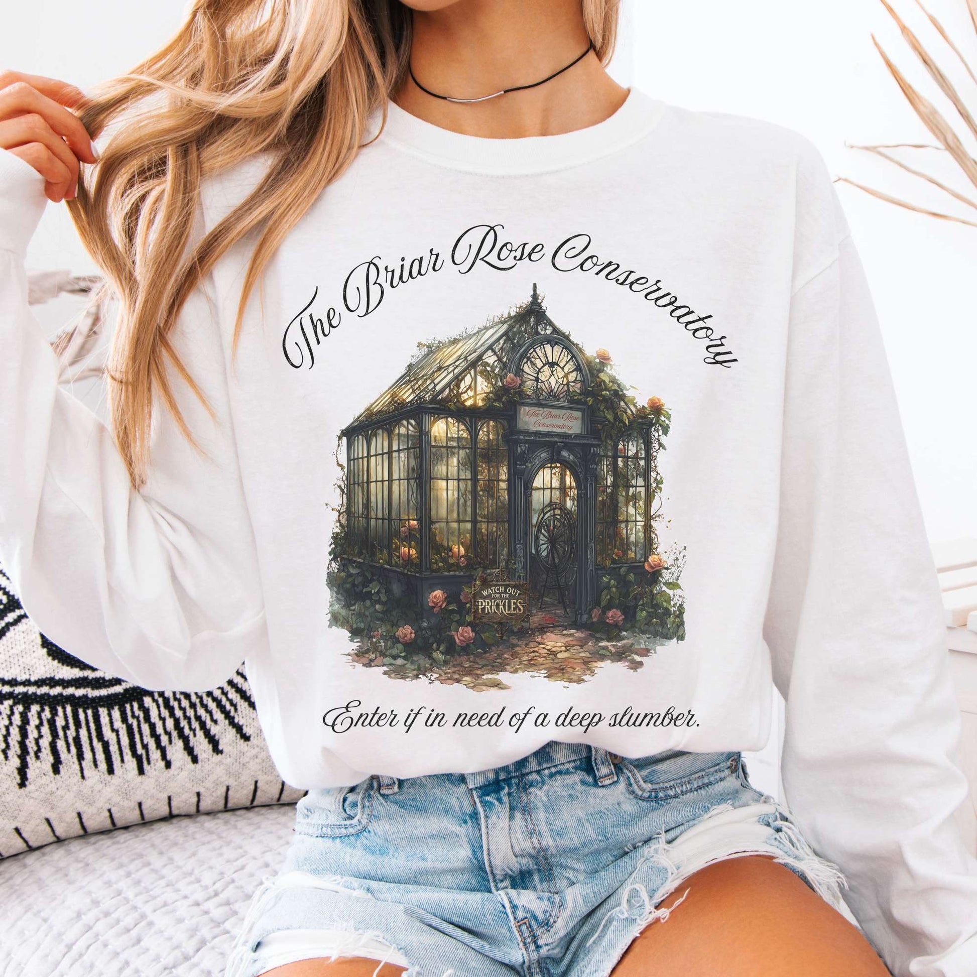 Long-sleeve White / S The Briar Rose Conservatory Fairytale Long Sleeve Shirt The Mystic Eden