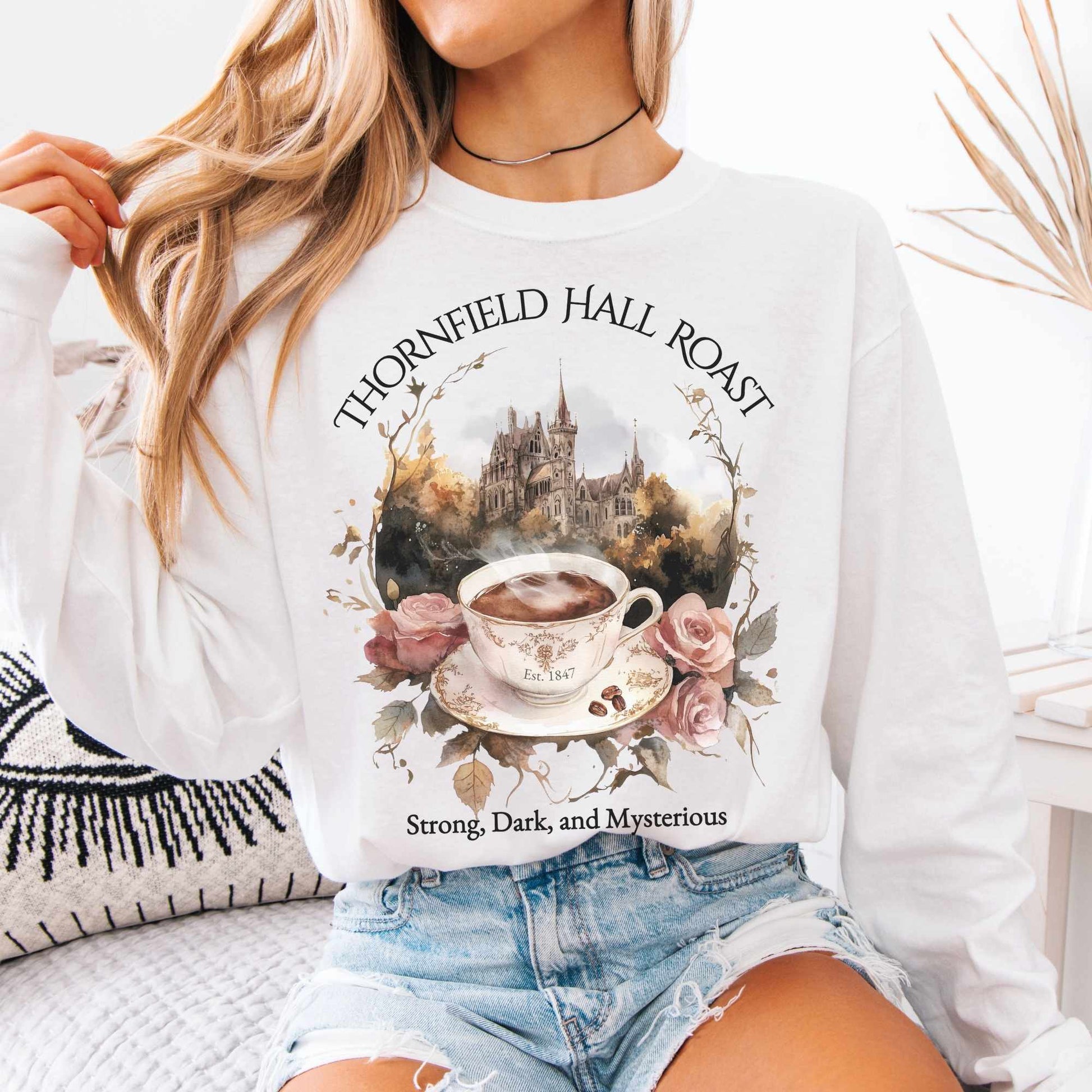 Long-sleeve White / S Thornfield Hall Roast Long Sleeved Shirt The Mystic Eden