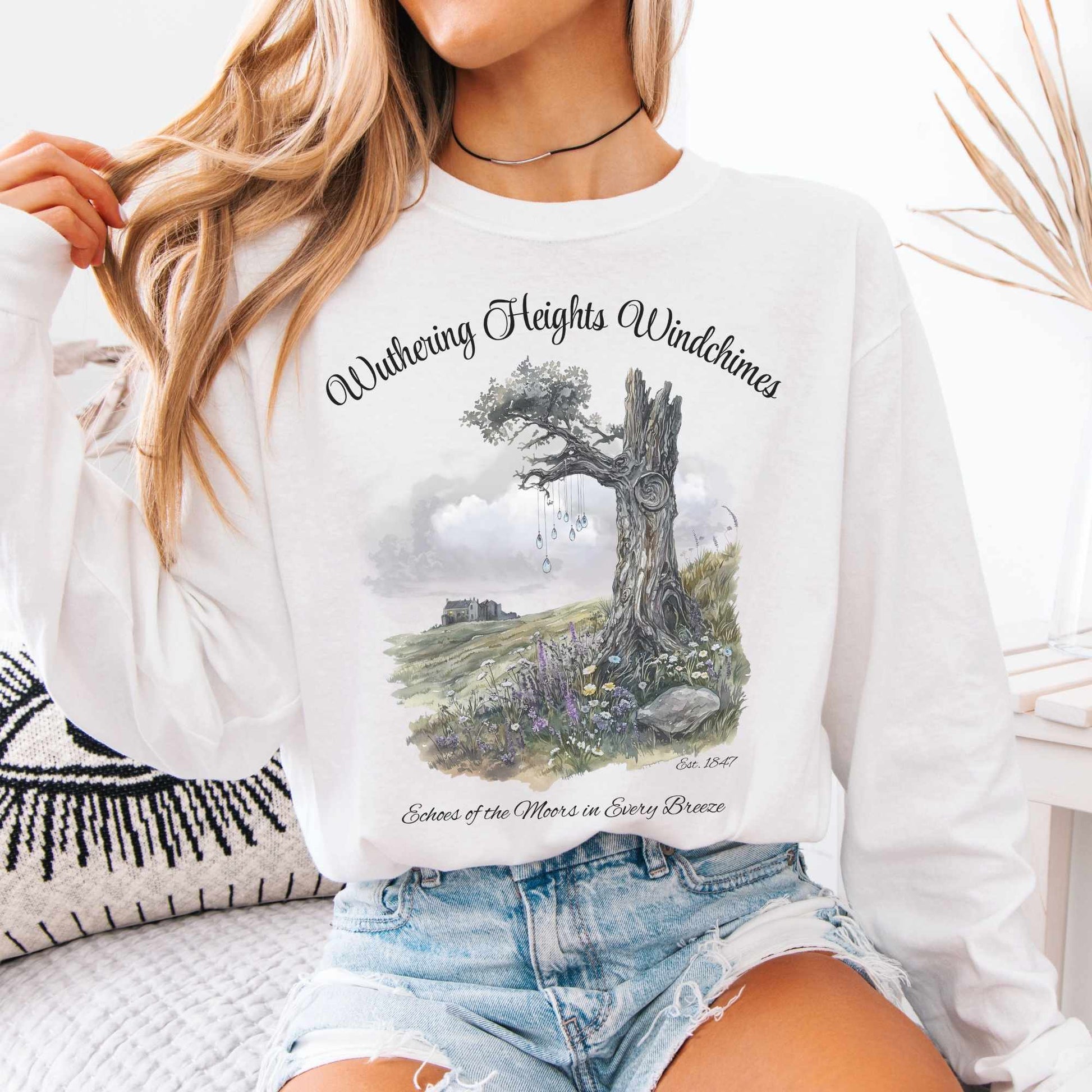Long-sleeve White / S Wuthering Heights Windchimes Long Sleeved Shirt The Mystic Eden