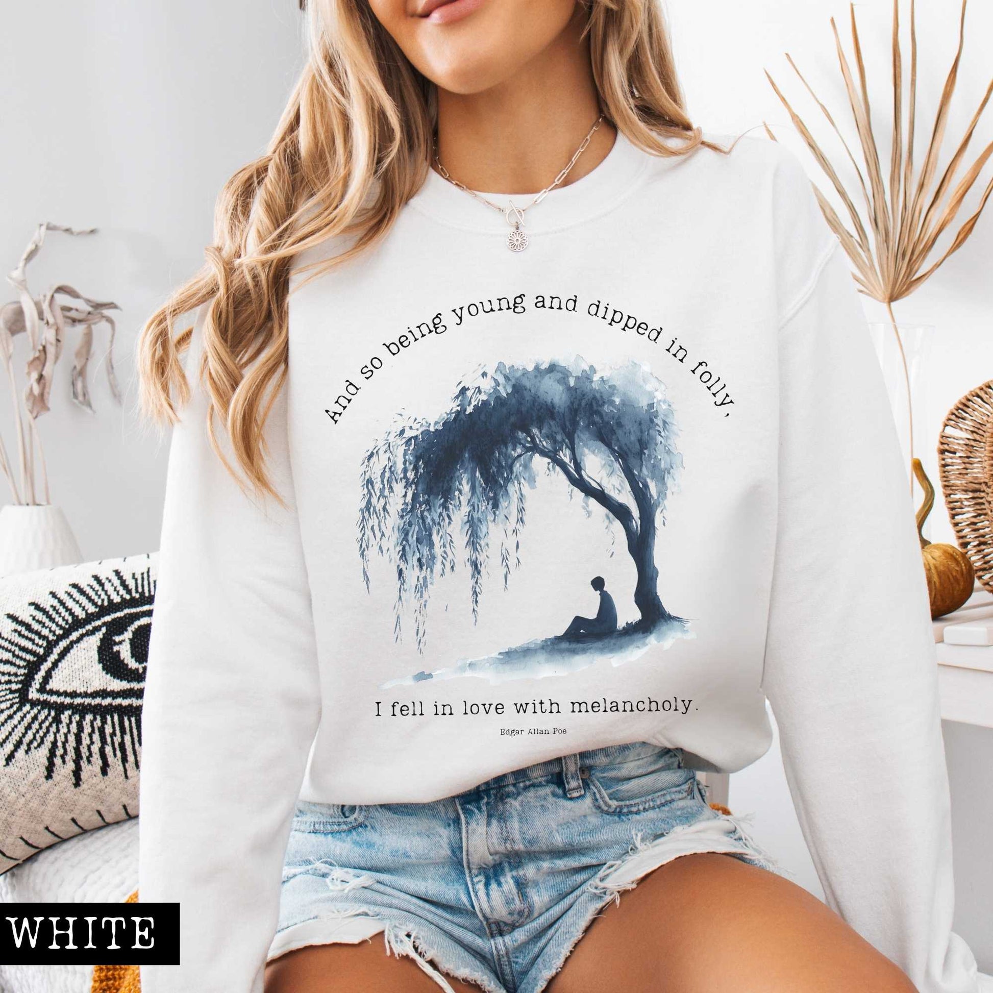 Sweatshirt And So Being Young  Edgar Allan Poe Sweatshirt The Mystic Eden