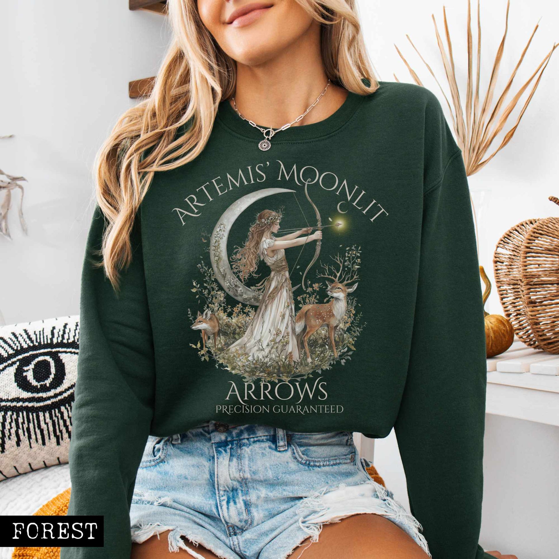 Sweatshirt Artemis' Moonlit Arrows Sweatshirt The Mystic Eden