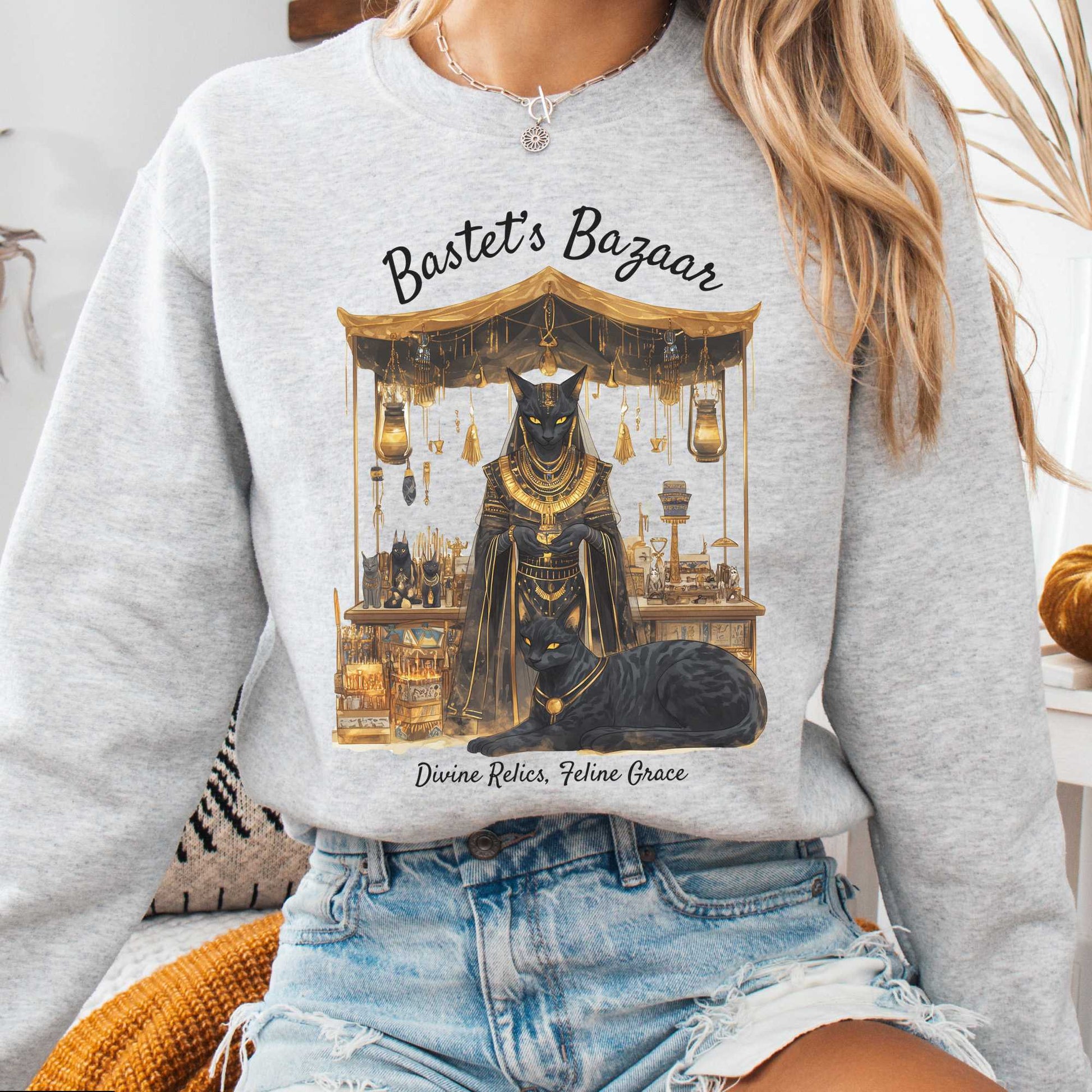 Sweatshirt Ash / S Bastet's Bazaar Goddess Sweatshirt The Mystic Eden