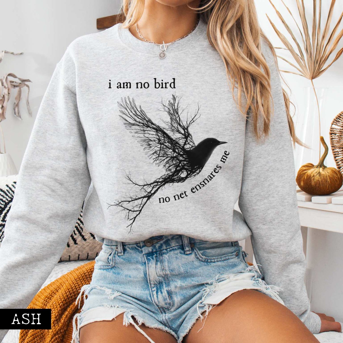 Sweatshirt Ash / S I am no Bird Jane Eyre Charlotte Brontë Bookish Sweatshirt The Mystic Eden
