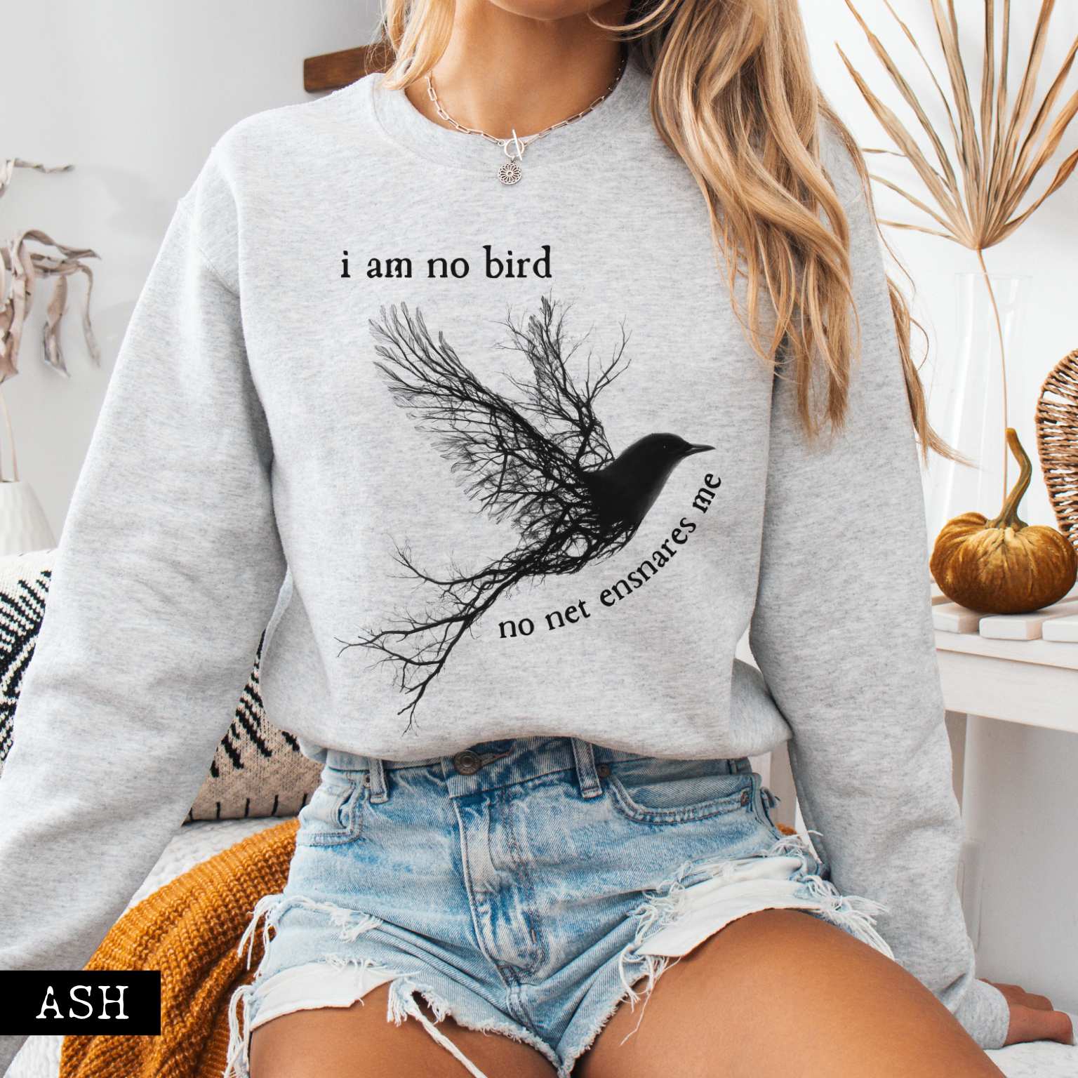 Sweatshirt Ash / S I am no Bird Jane Eyre Charlotte Brontë Bookish Sweatshirt The Mystic Eden