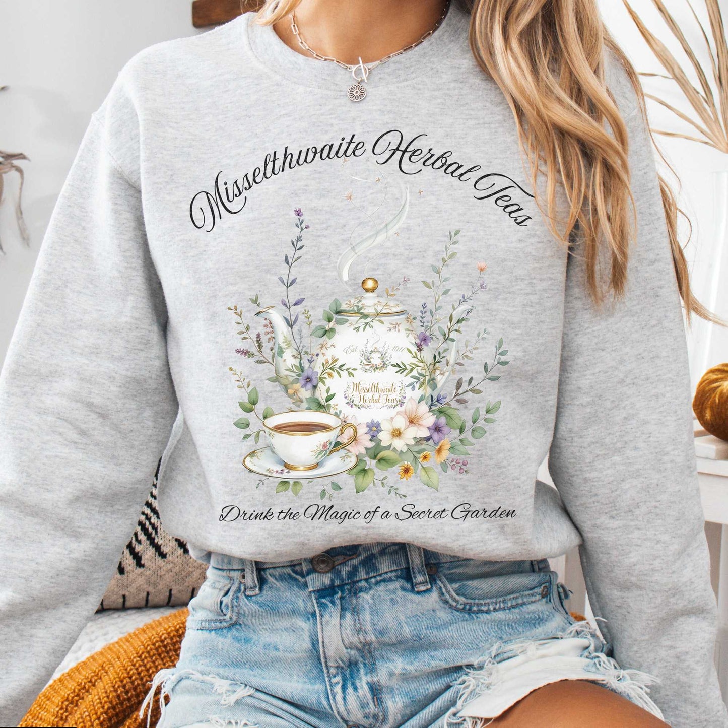 Sweatshirt Ash / S Misselthwaite Herbal Teas Secret Garden Sweatshirt The Mystic Eden
