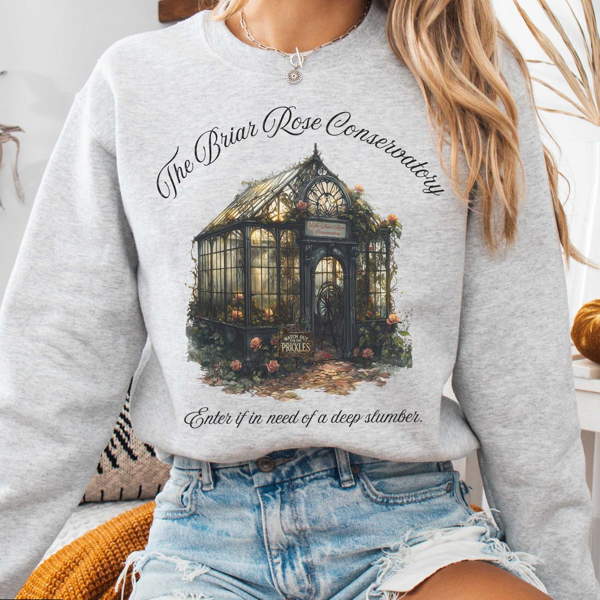Sweatshirt Ash / S The Briar Rose Conservatory Fairytale Sweatshirt The Mystic Eden