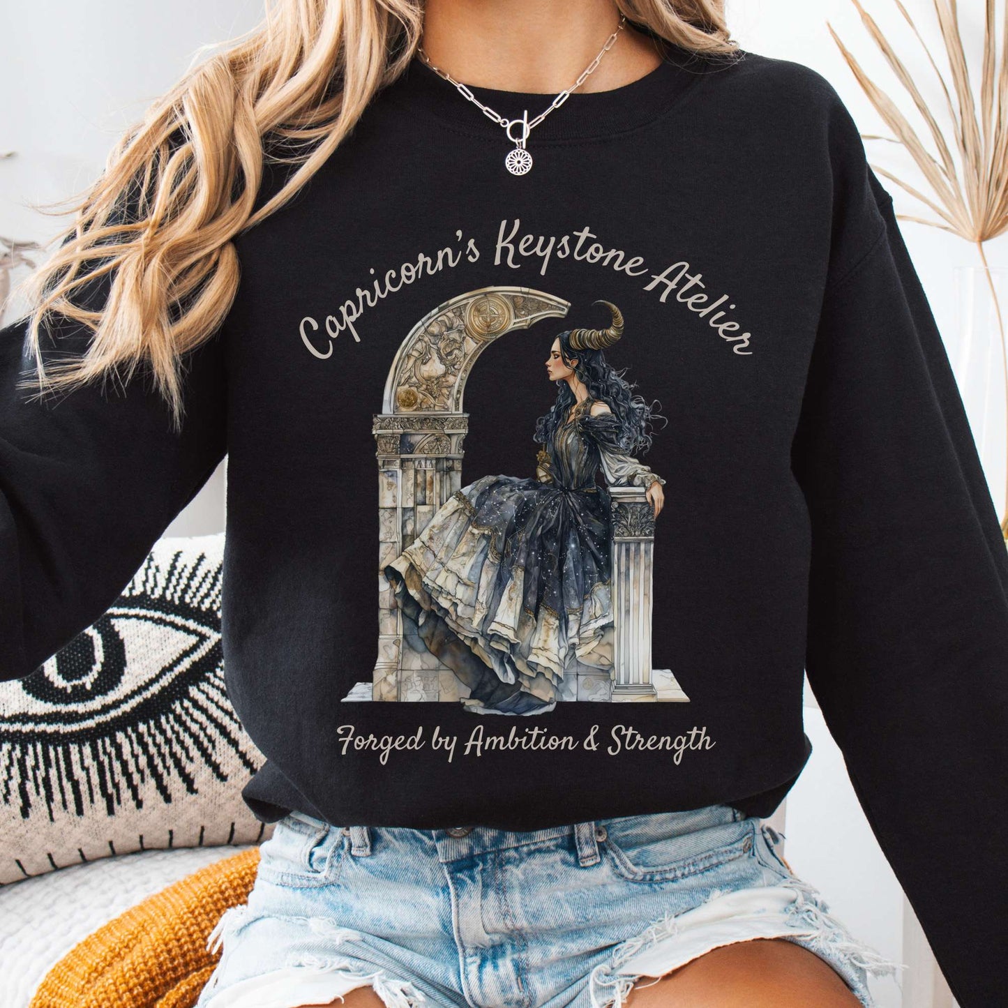 Sweatshirt Black / S Capricorn's Keystone Atelier Zodiac Sweatshirt The Mystic Eden