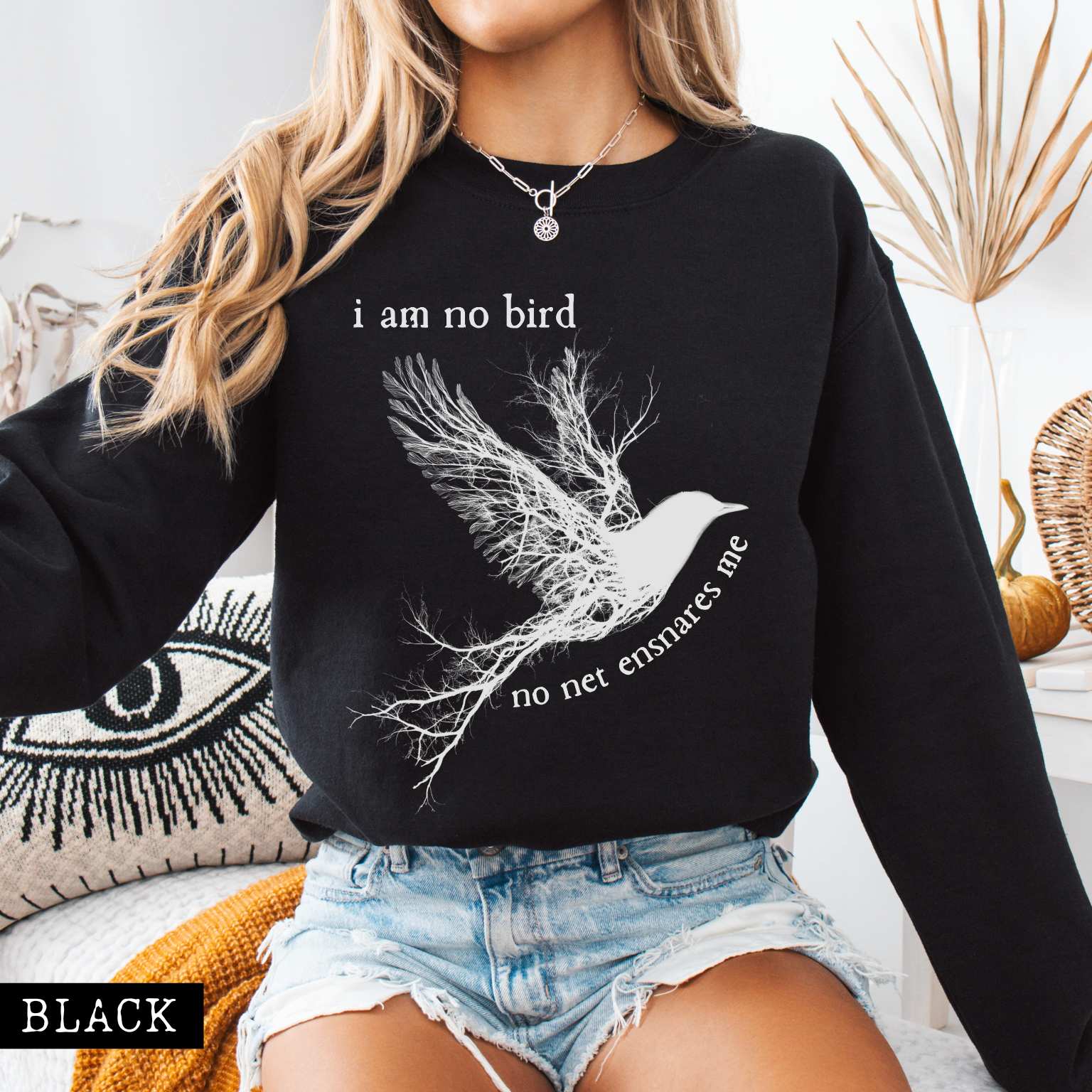 Sweatshirt Black / S I am no Bird Jane Eyre Charlotte Brontë Bookish Sweatshirt The Mystic Eden