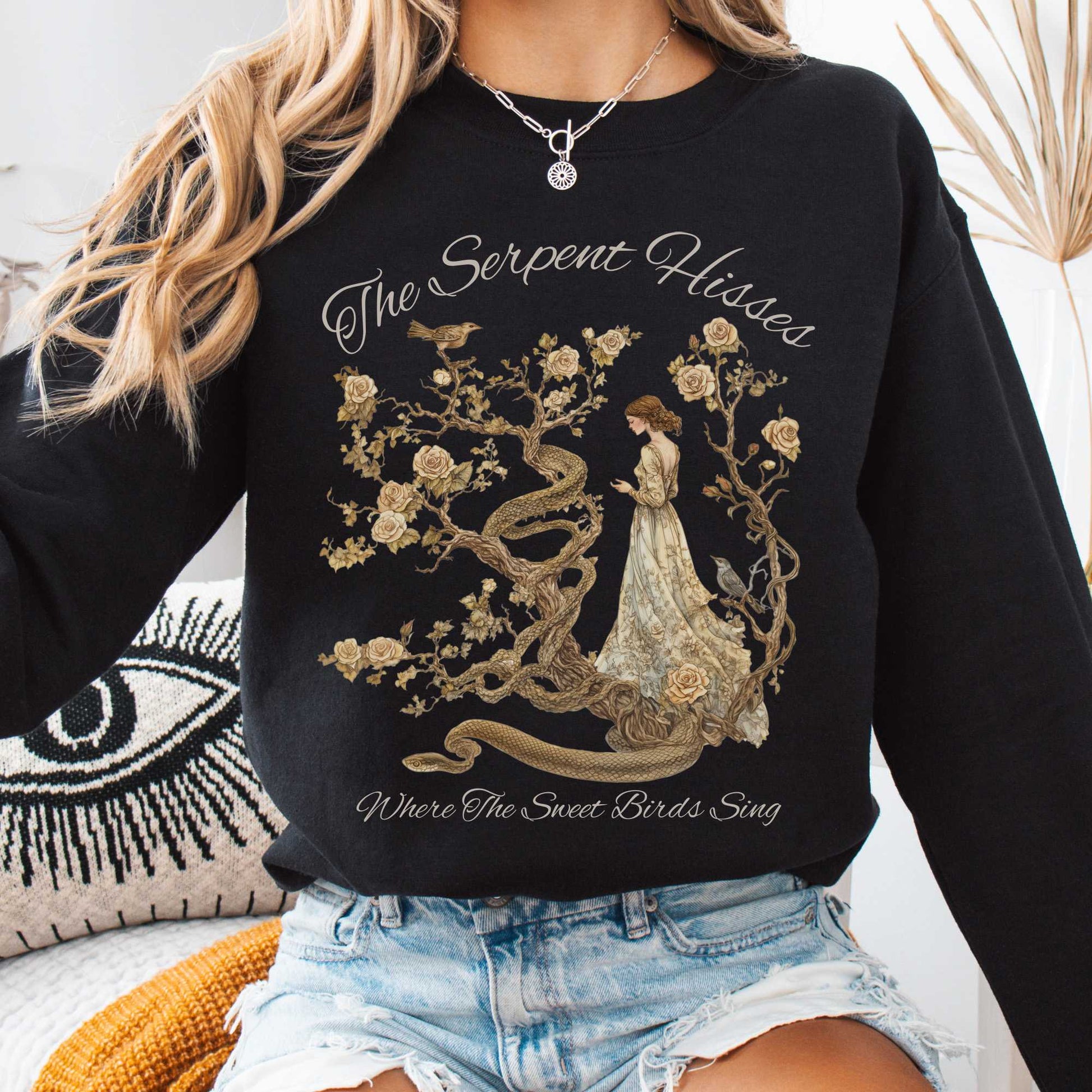 Sweatshirt Black / S The Serpent Hisses Where The Sweet Birds Sing Tess of the D’Urbervilles Sweatshirt The Mystic Eden
