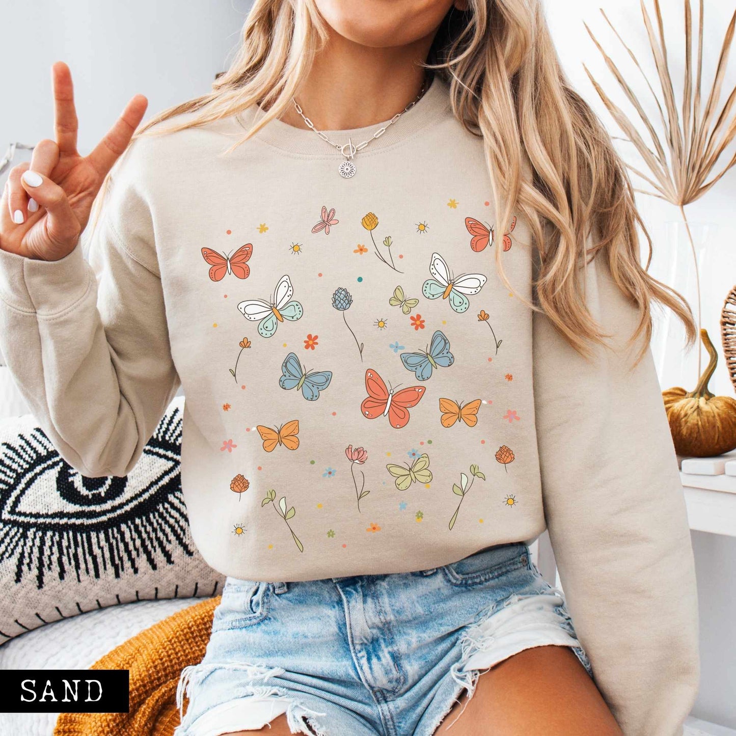 Sweatshirt Bright Butterflies Sweatshirt The Mystic Eden