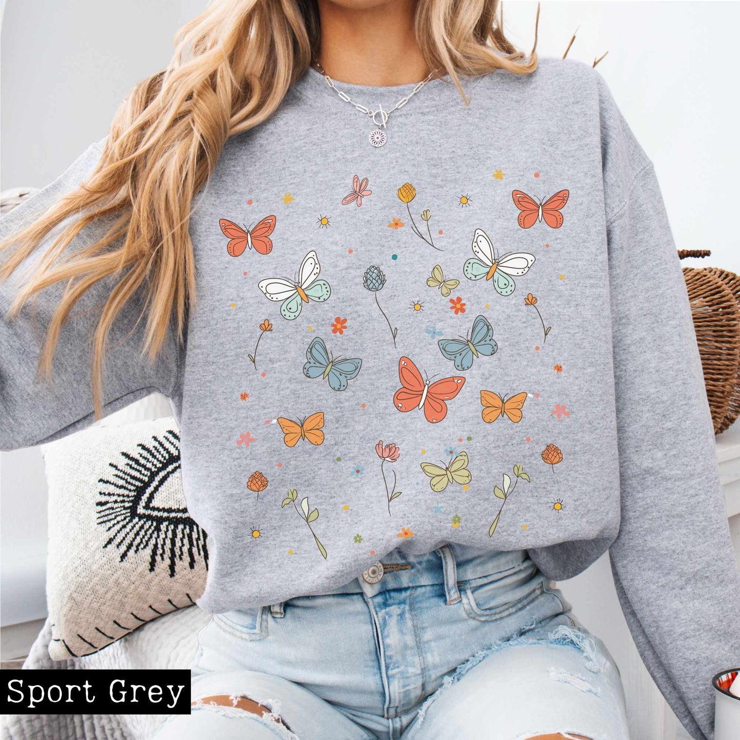 Sweatshirt Bright Butterflies Sweatshirt The Mystic Eden