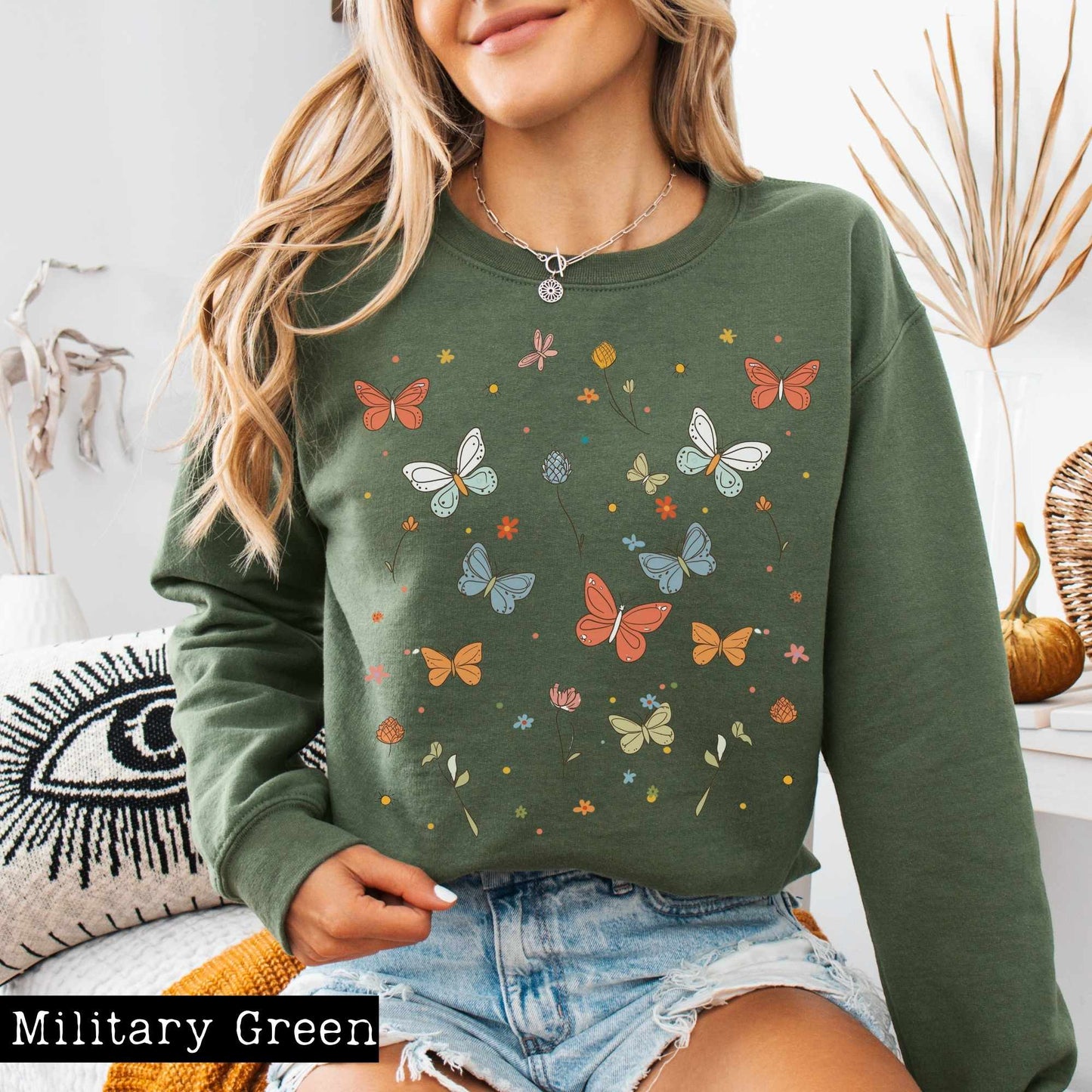 Sweatshirt Bright Butterflies Sweatshirt The Mystic Eden