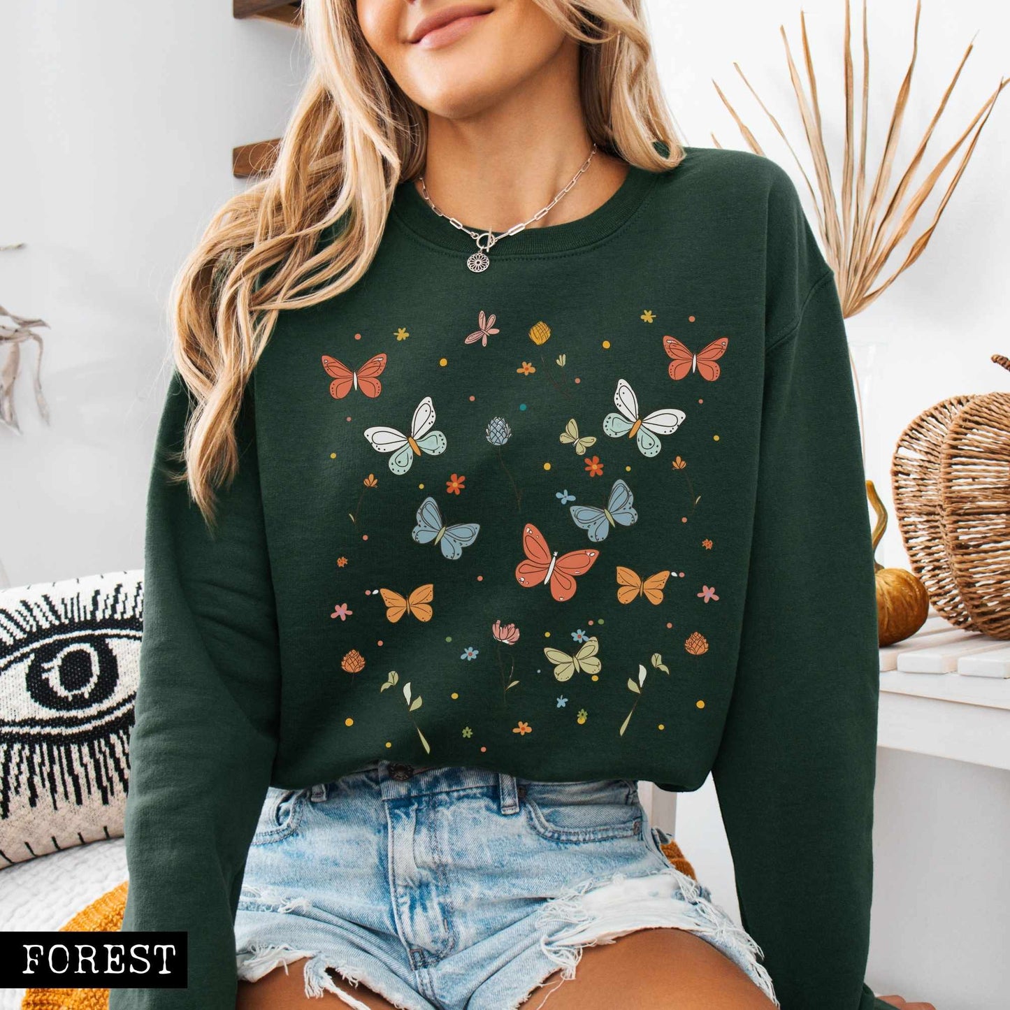 Sweatshirt Bright Butterflies Sweatshirt The Mystic Eden